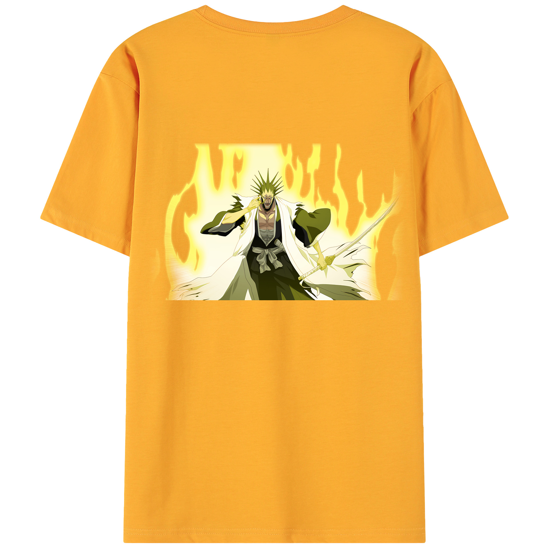 （画像用） ブリーチ ざらき けんぱち BLEACH Zaraki Kenpachi 綿100％ メンズ半袖Tシャツ（バックプリント） 通気性