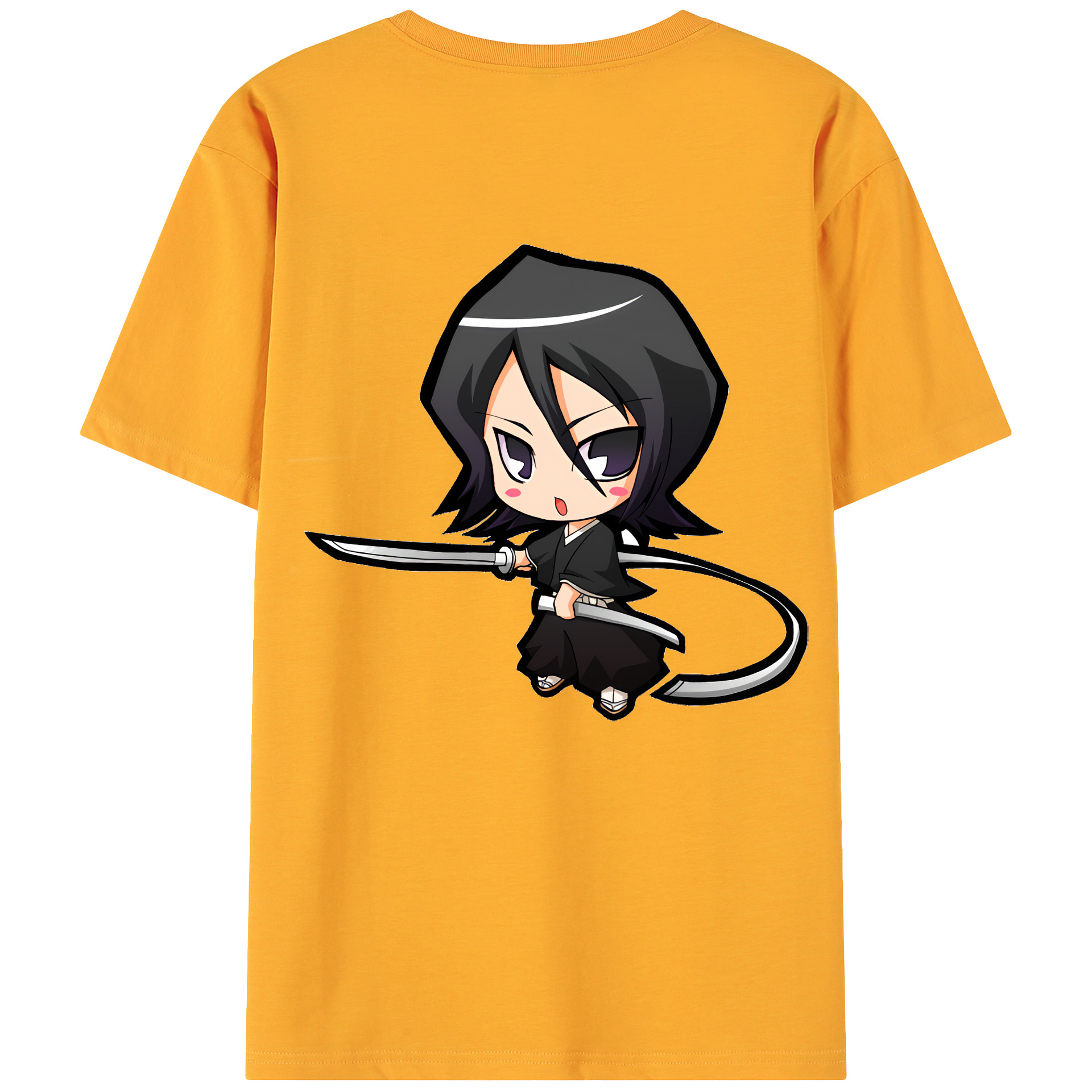 （画像用） ブリーチ 朽木ルキア BLEACH Kuchiki Rukia 綿100％ メンズ半袖Tシャツ（バックプリント） 通気性