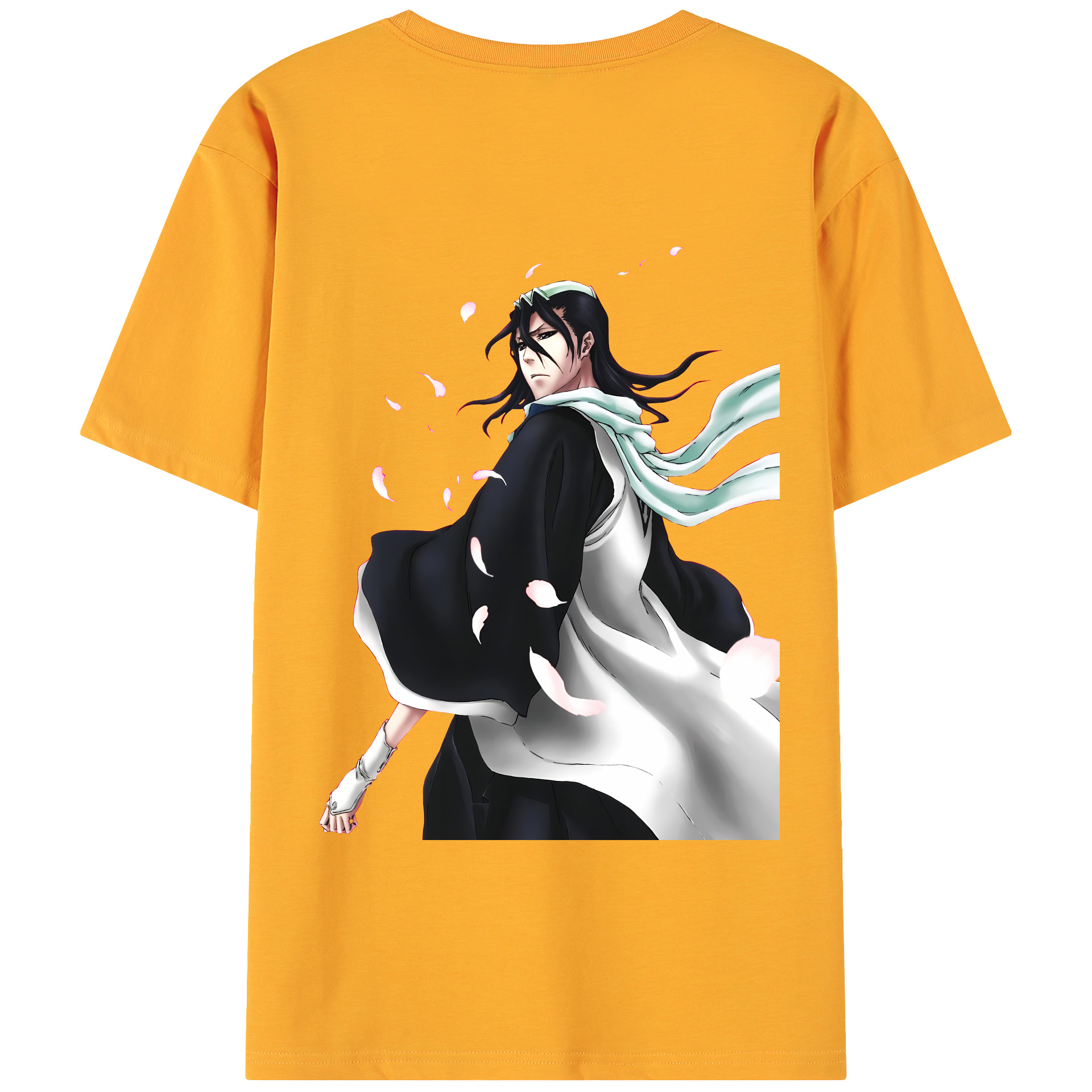 （画像用） ブリーチ くちき びゃくや BLEACH Kuchiki Byakuya 綿100％ メンズ半袖Tシャツ（バックプリント） 通気性