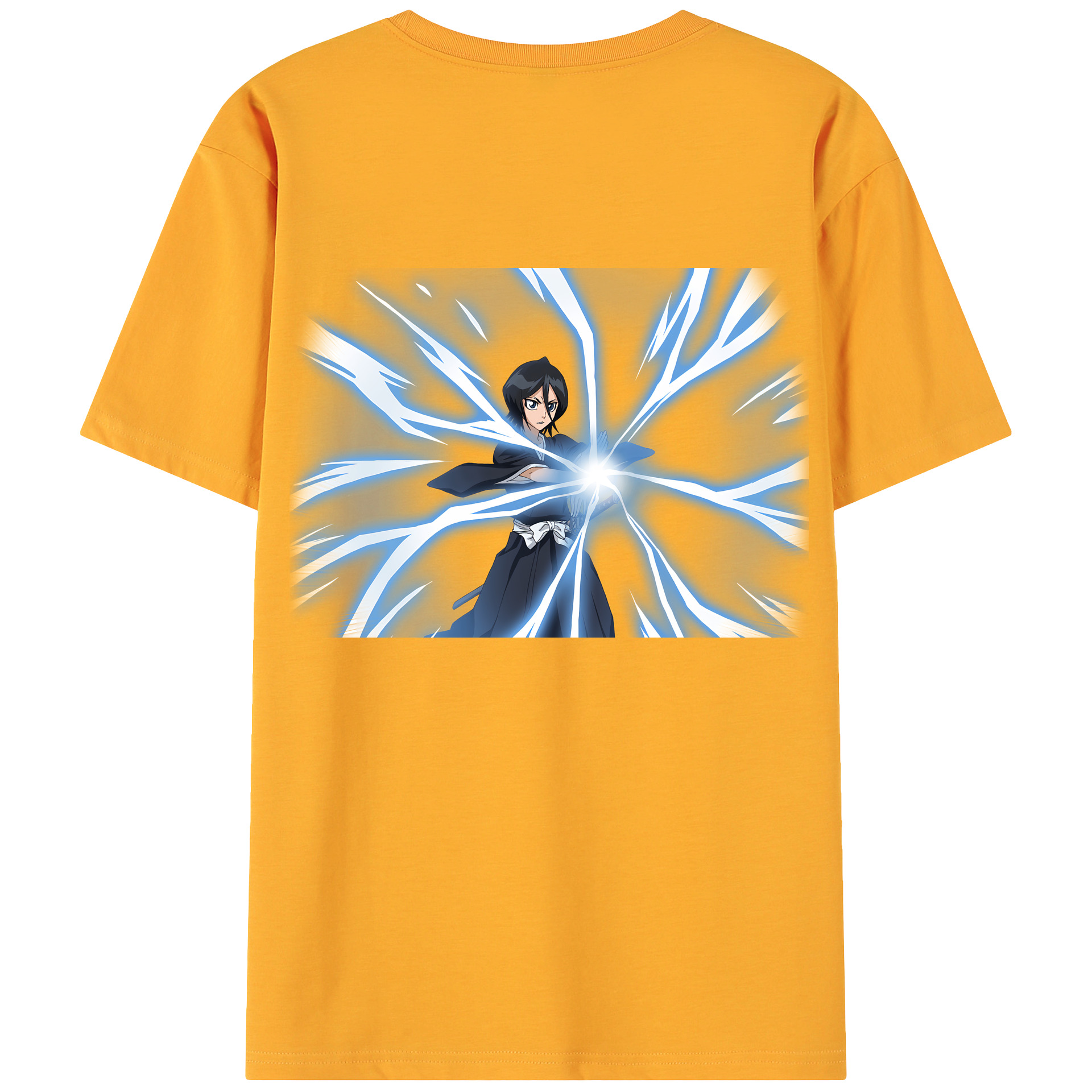 （画像用） ブリーチ 朽木ルキア BLEACH Kuchiki Rukia 綿100％ メンズ半袖Tシャツ（バックプリント） 通気性