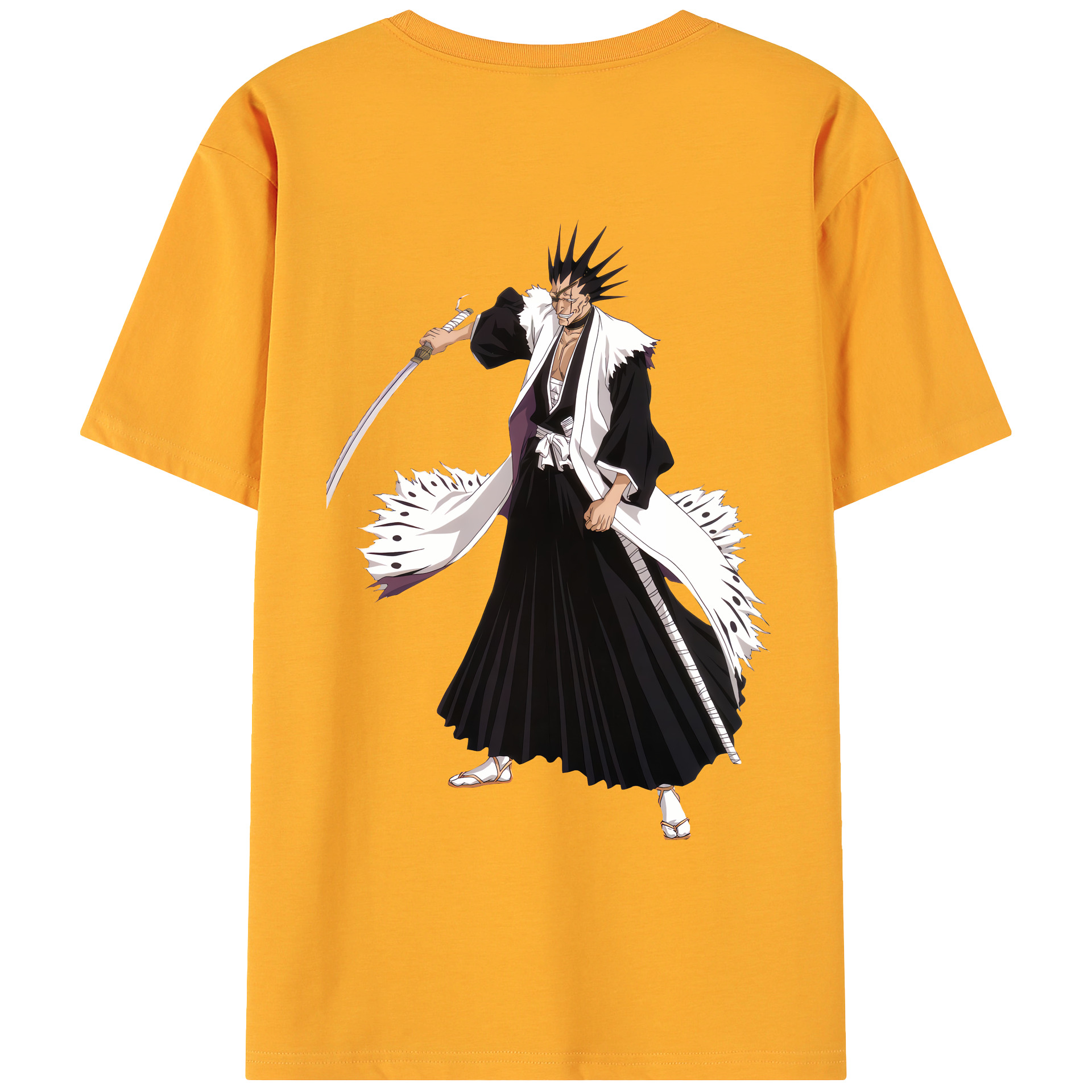 （画像用） ブリーチ ざらき けんぱち BLEACH Zaraki Kenpachi 綿100％ メンズ半袖Tシャツ（バックプリント） 通気性