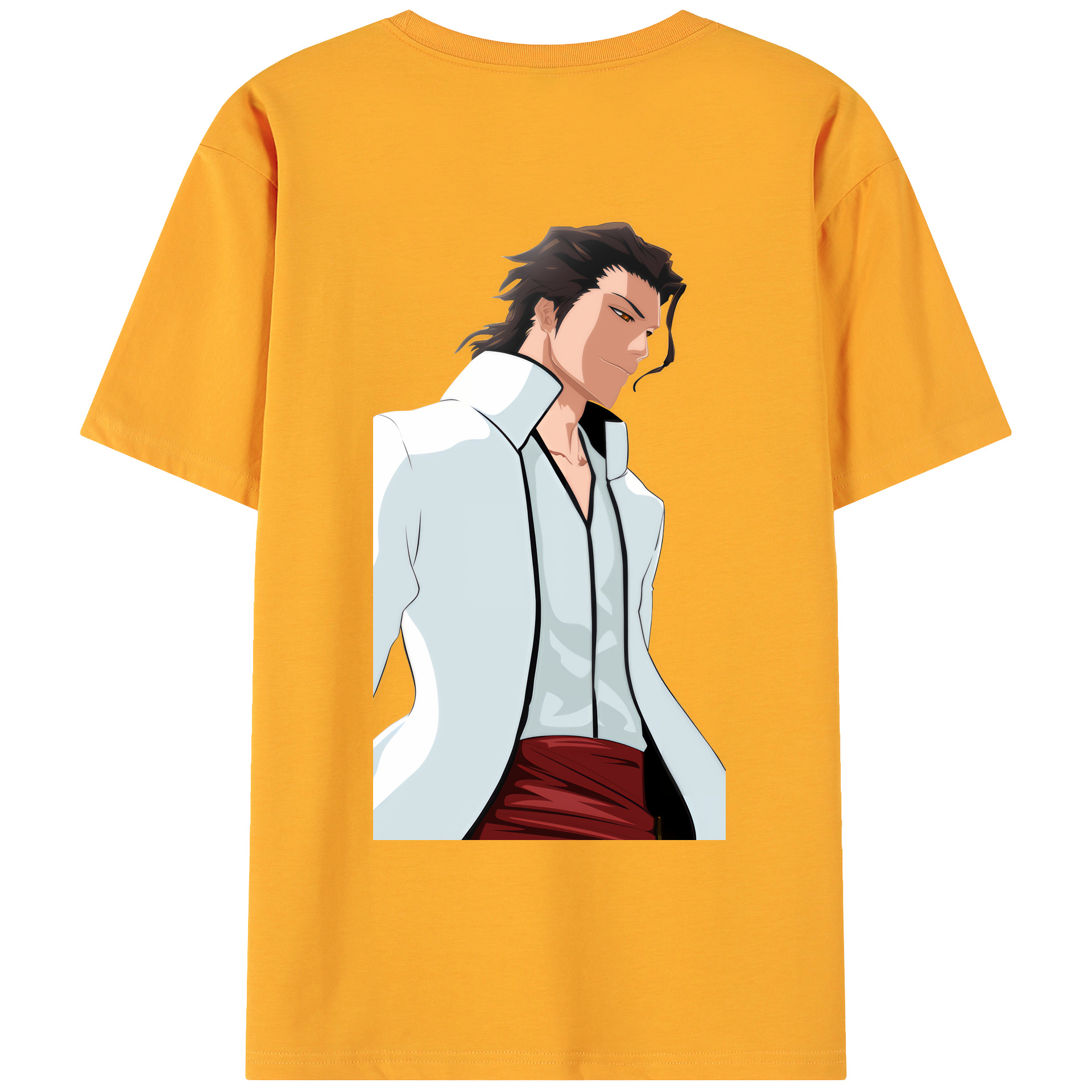 （画像用） ブリーチ 藍染 惣右介（あいぜん そうすけ） BLEACH Aizen Sousuke 綿100％ メンズ半袖Tシャツ（バックプリント） 通気性