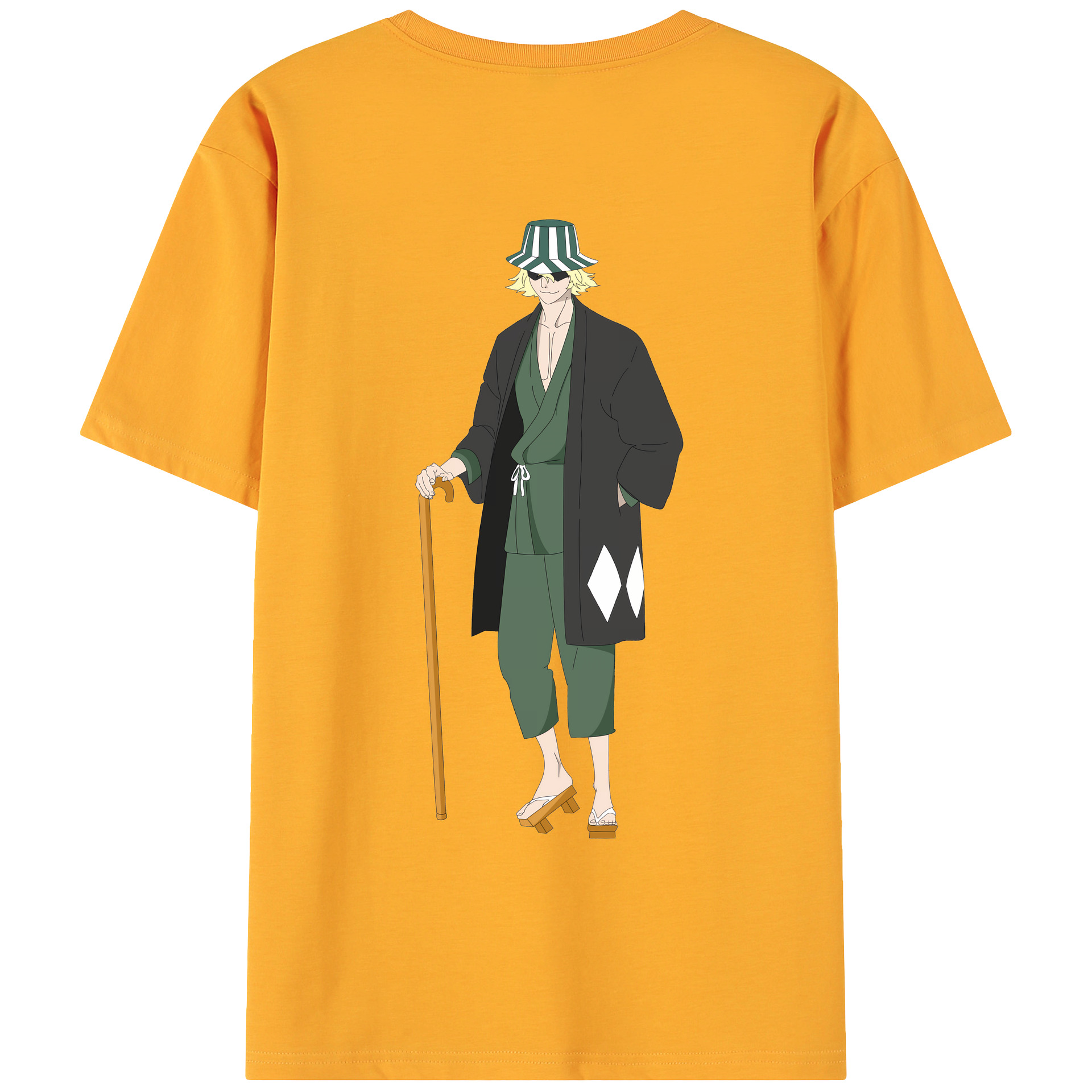 （画像用） "ブリーチ 浦原 喜助（うらはら きすけ） BLEACH Urahara Kisuke " 綿100％ メンズ半袖Tシャツ（バックプリント） 通気性