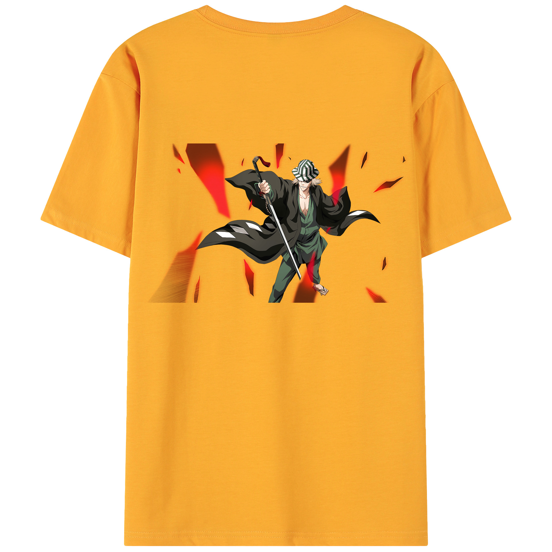 （画像用） "ブリーチ 浦原 喜助（うらはら きすけ） BLEACH Urahara Kisuke " 綿100％ メンズ半袖Tシャツ（バックプリント） 通気性