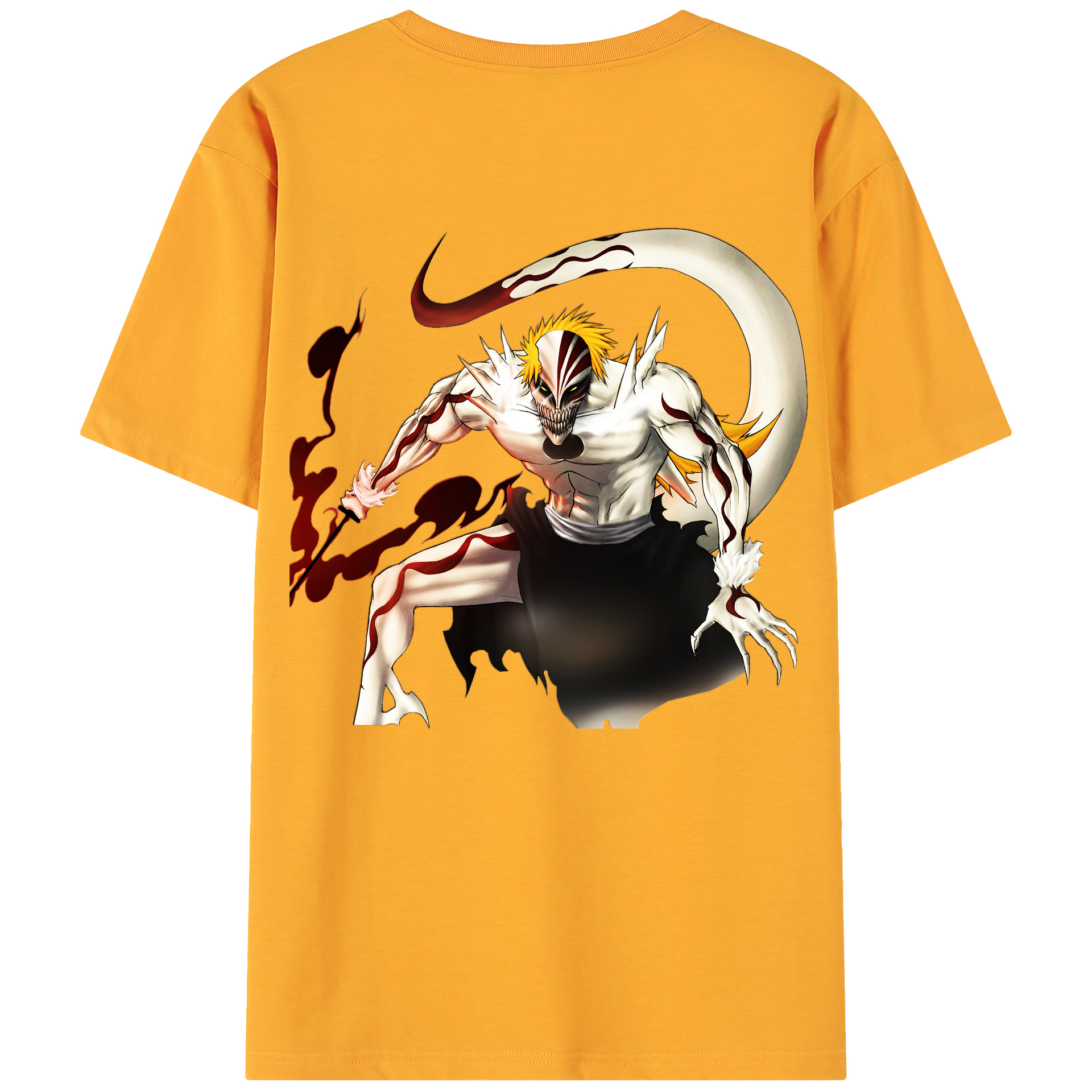 （画像用） ブリーチ 黒崎一護（くろさき いちご）BLEACH Kurosaki Ichigo 綿100％ メンズ半袖Tシャツ（バックプリント） 通気性