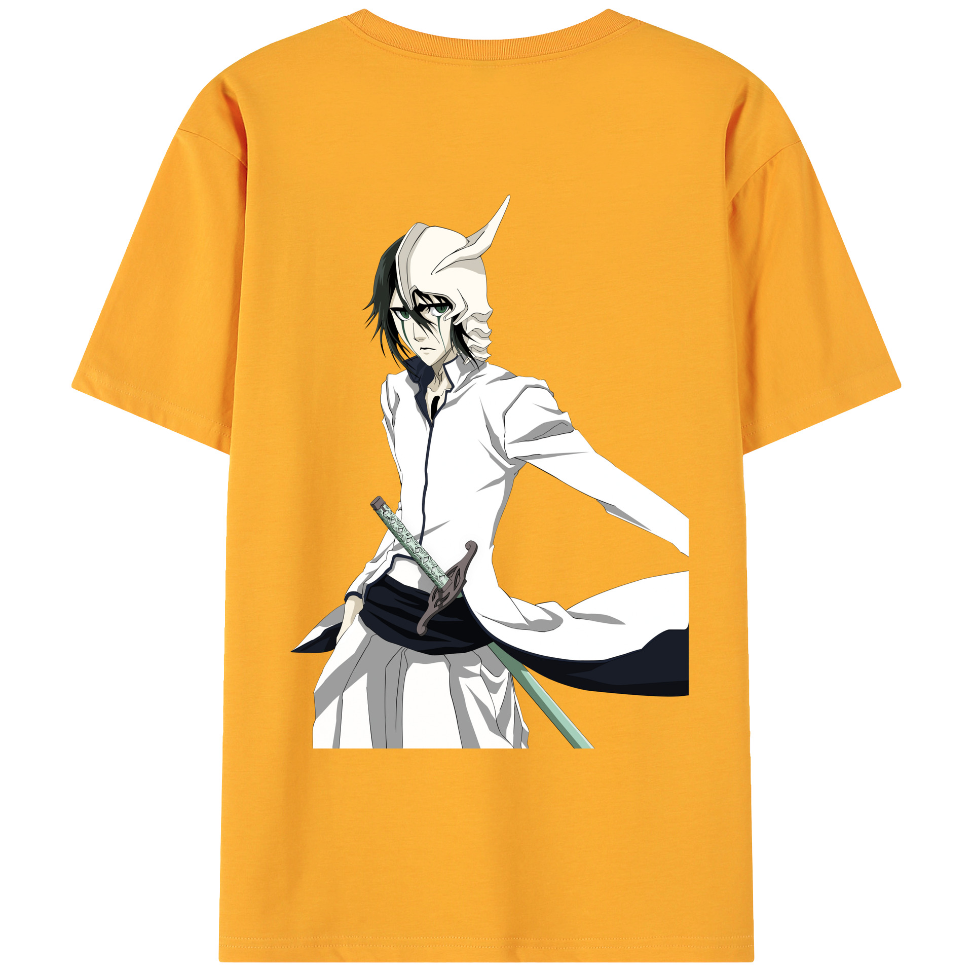 （画像用） ブリーチ ウルキオラ·シファー BLEACH Ulquiorra cifer 綿100％ メンズ半袖Tシャツ（バックプリント） 通気性