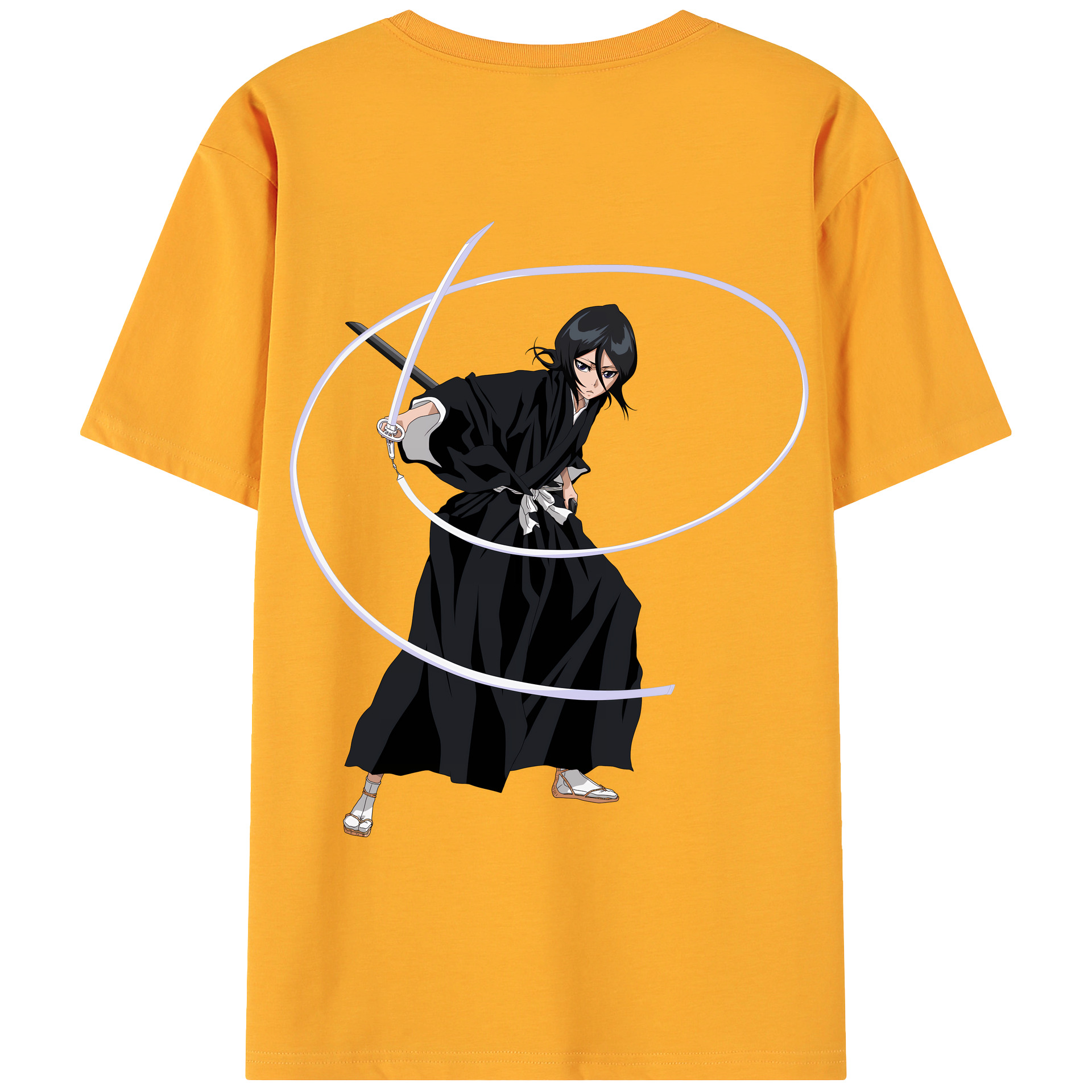 （画像用） ブリーチ 朽木ルキア BLEACH Kuchiki Rukia 綿100％ メンズ半袖Tシャツ（バックプリント） 通気性