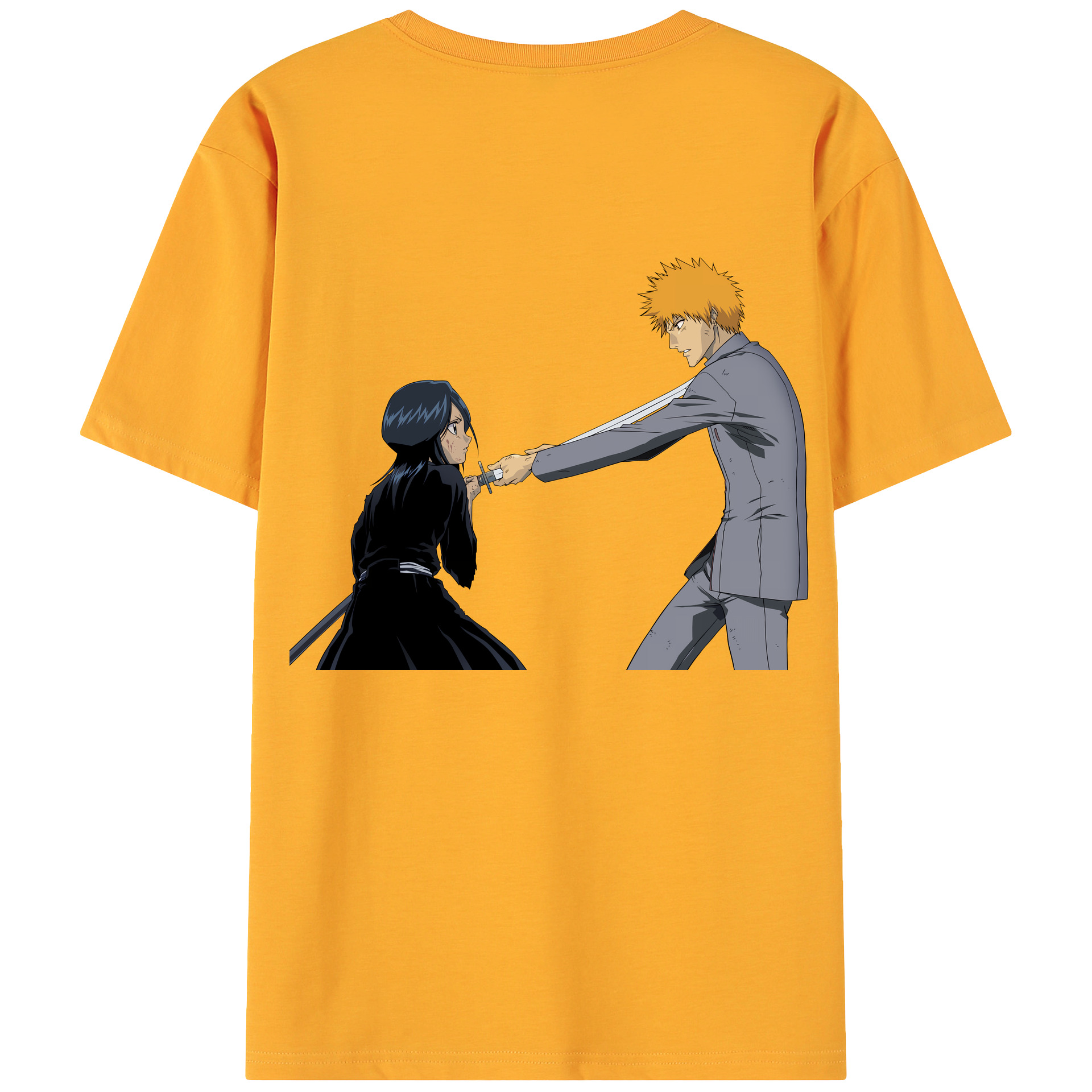 （画像用） ブリーチ 朽木ルキア BLEACH Kuchiki Rukia 綿100％ メンズ半袖Tシャツ（バックプリント） 通気性