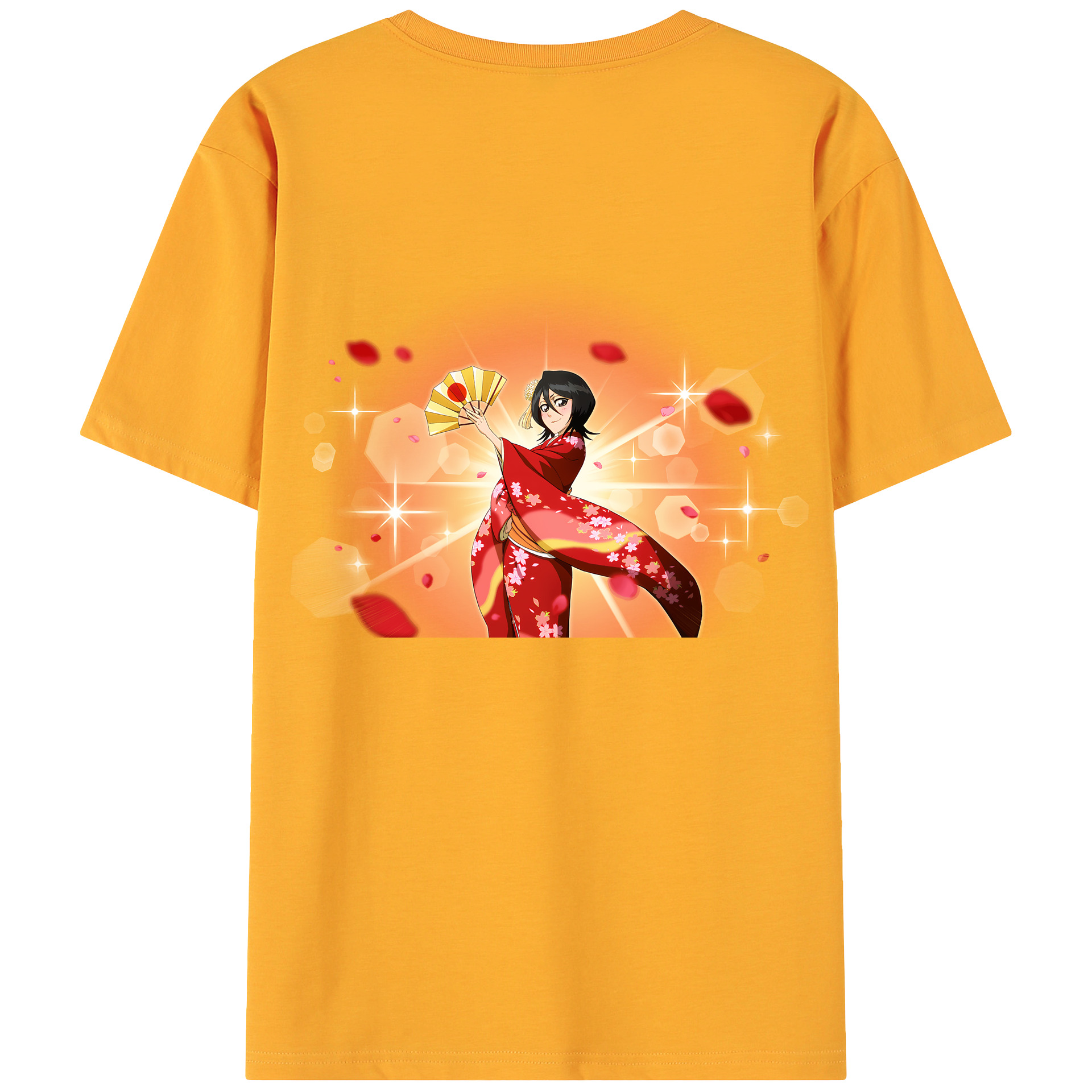 （画像用） ブリーチ 朽木ルキア BLEACH Kuchiki Rukia 綿100％ メンズ半袖Tシャツ（バックプリント） 通気性