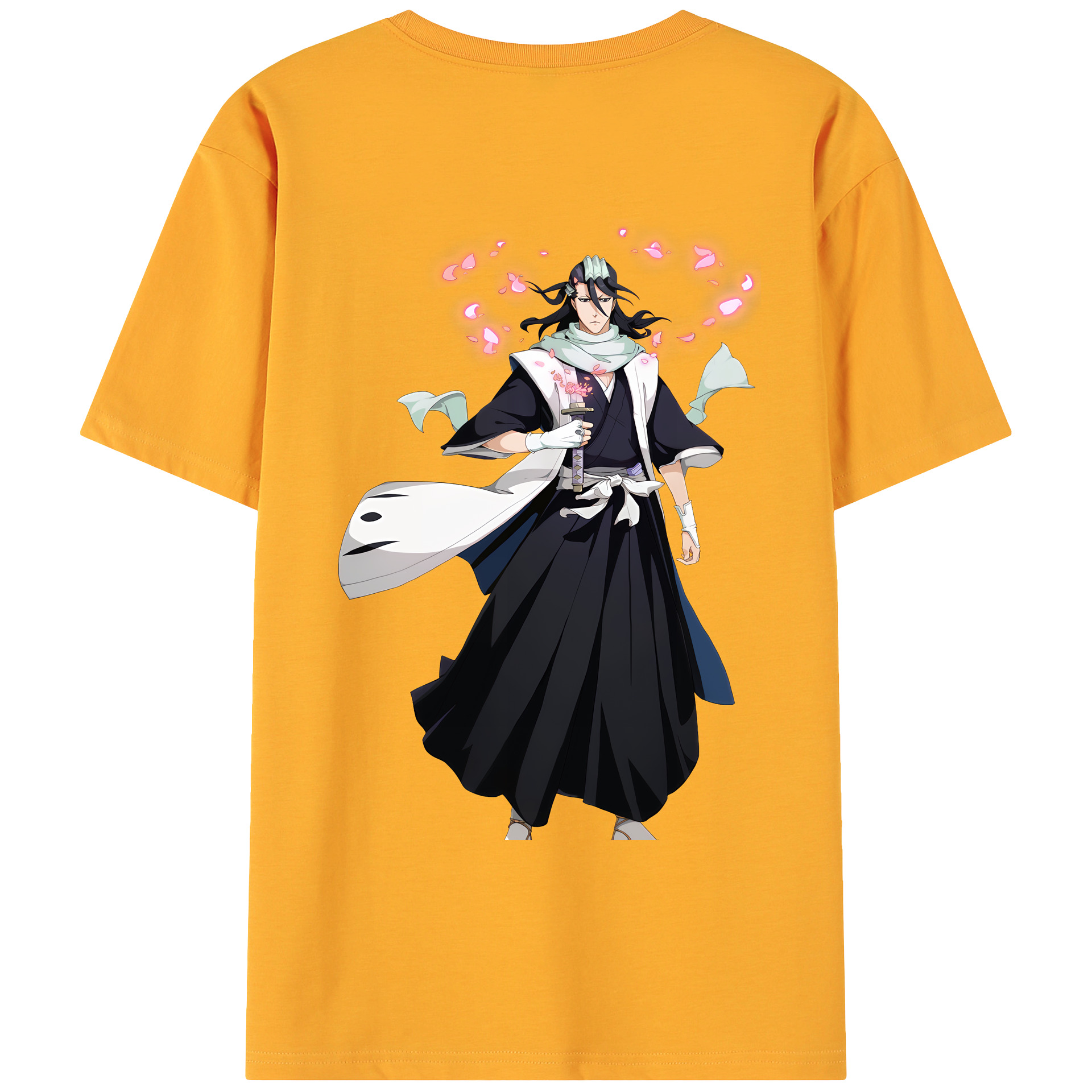 （画像用） ブリーチ くちき びゃくや BLEACH Kuchiki Byakuya 綿100％ メンズ半袖Tシャツ（バックプリント） 通気性