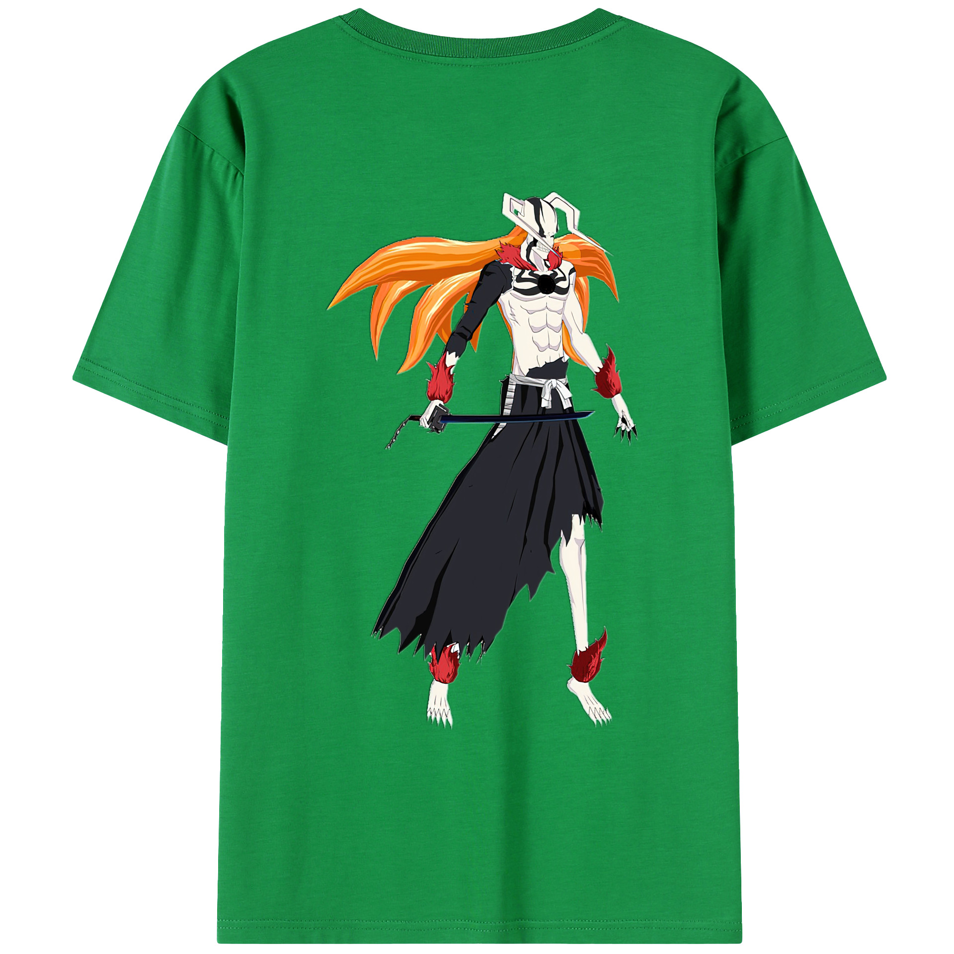 （画像用） ブリーチ 黒崎一護（くろさき いちご）BLEACH Kurosaki Ichigo 綿100％ メンズ半袖Tシャツ（バックプリント） 通気性
