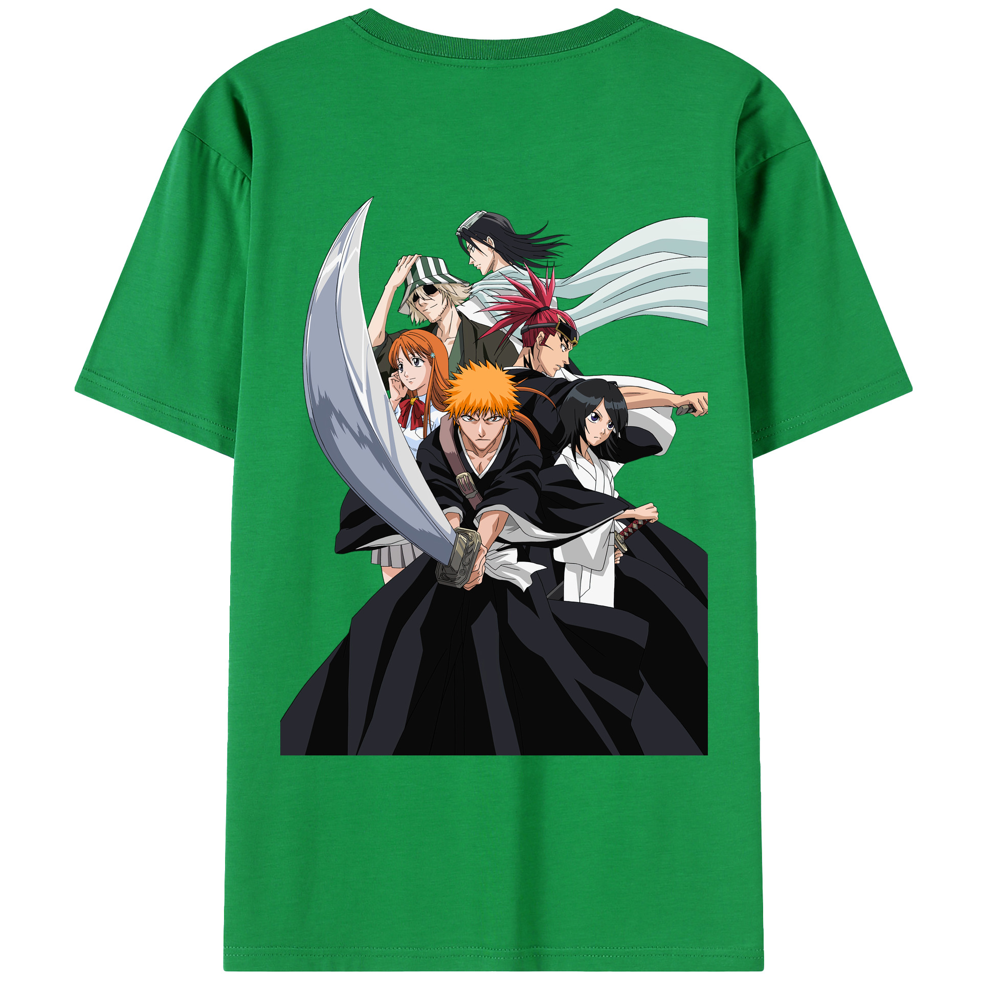 （画像用） ブリーチ 黒崎一護（くろさき いちご）BLEACH Kurosaki Ichigo 綿100％ メンズ半袖Tシャツ（バックプリント） 通気性