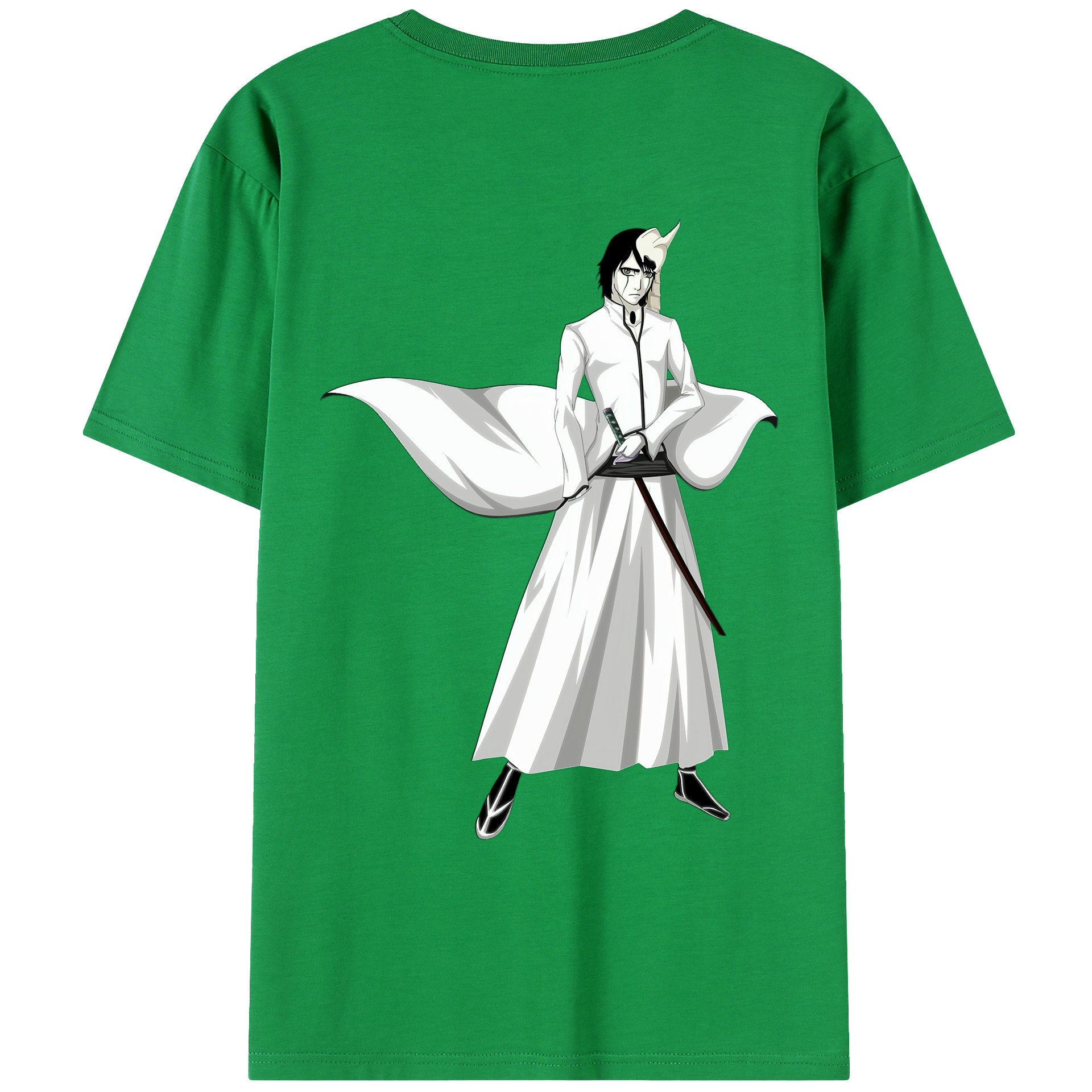 （画像用） ブリーチ ウルキオラ·シファー BLEACH Ulquiorra cifer 綿100％ メンズ半袖Tシャツ（バックプリント） 通気性