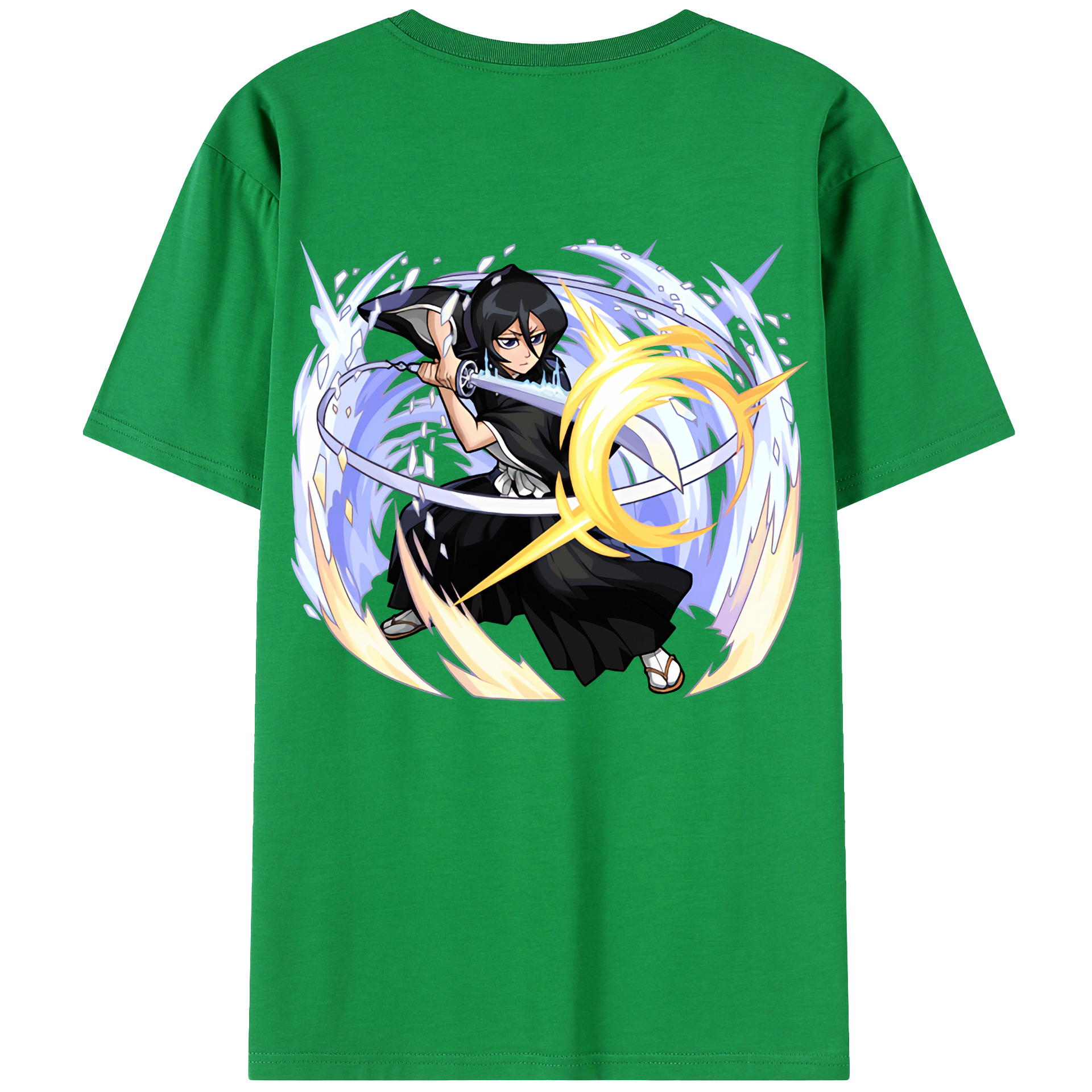 （画像用） ブリーチ 朽木ルキア BLEACH Kuchiki Rukia 綿100％ メンズ半袖Tシャツ（バックプリント） 通気性