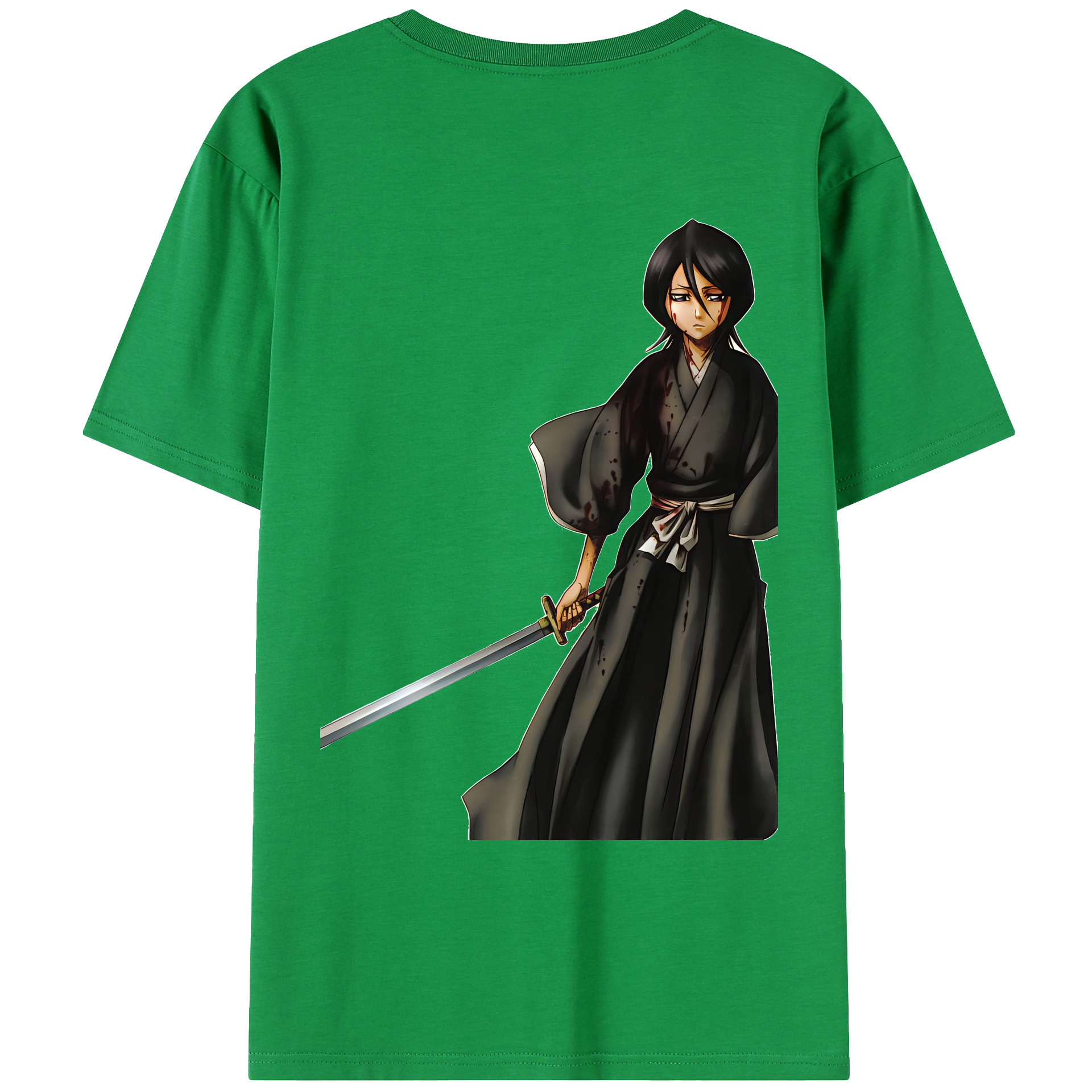（画像用） ブリーチ 朽木ルキア BLEACH Kuchiki Rukia 綿100％ メンズ半袖Tシャツ（バックプリント） 通気性