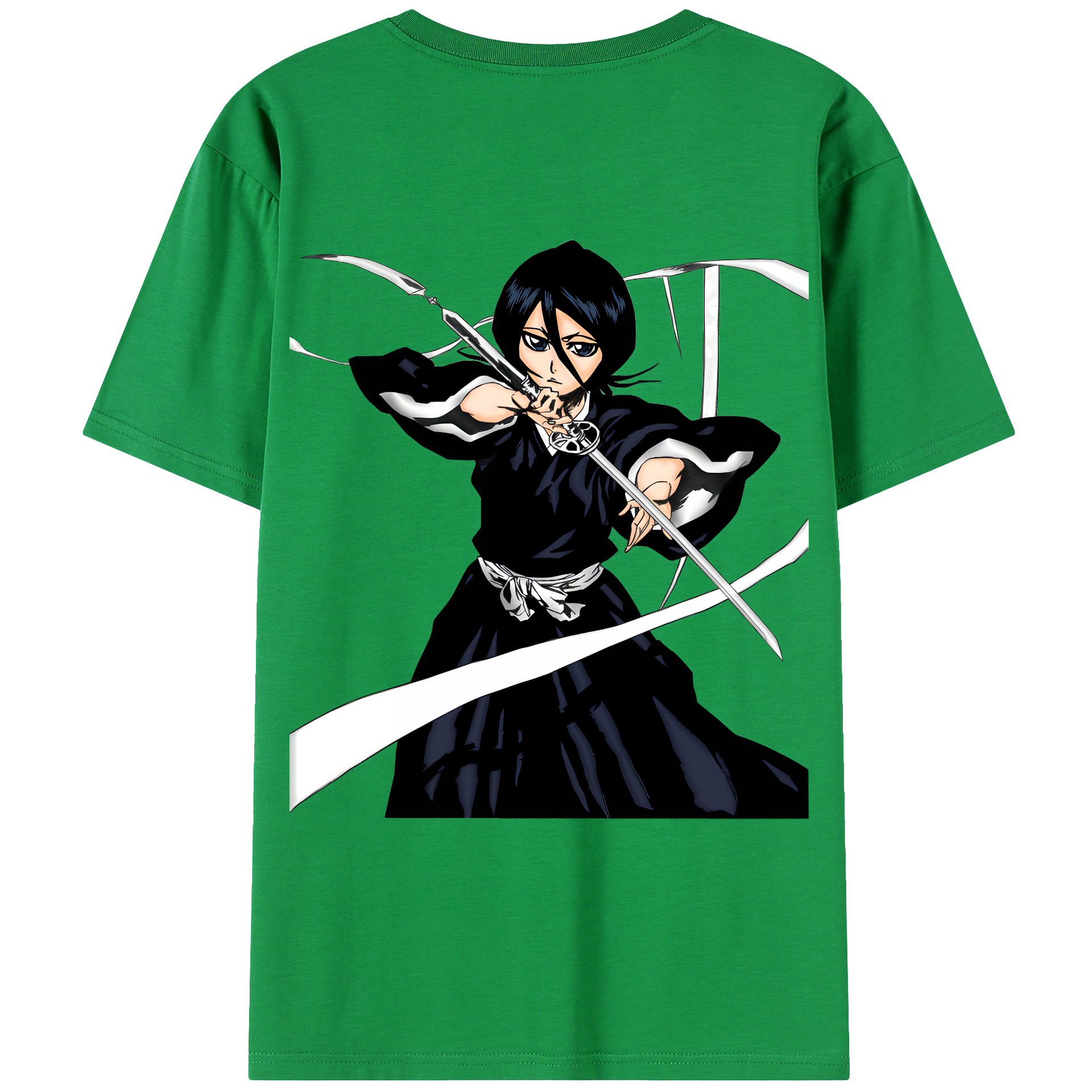 （画像用） ブリーチ 朽木ルキア BLEACH Kuchiki Rukia 綿100％ メンズ半袖Tシャツ（バックプリント） 通気性