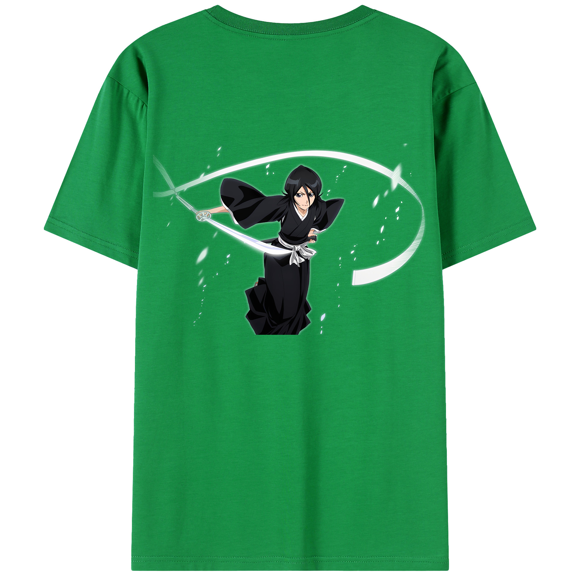 （画像用） ブリーチ 朽木ルキア BLEACH Kuchiki Rukia 綿100％ メンズ半袖Tシャツ（バックプリント） 通気性