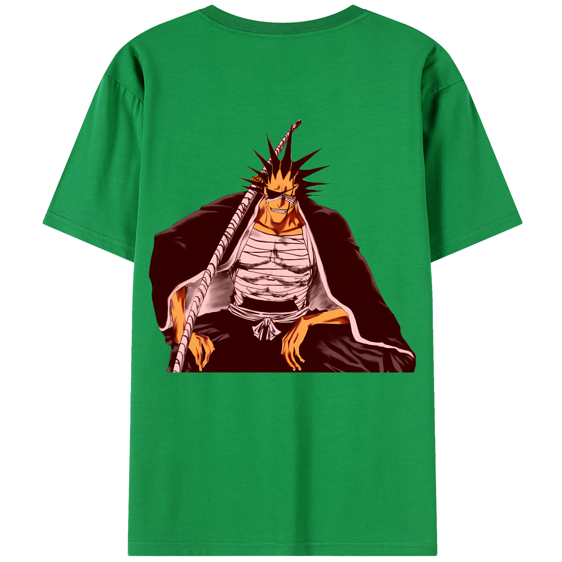 （画像用） ブリーチ ざらき けんぱち BLEACH Zaraki Kenpachi 綿100％ メンズ半袖Tシャツ（バックプリント） 通気性