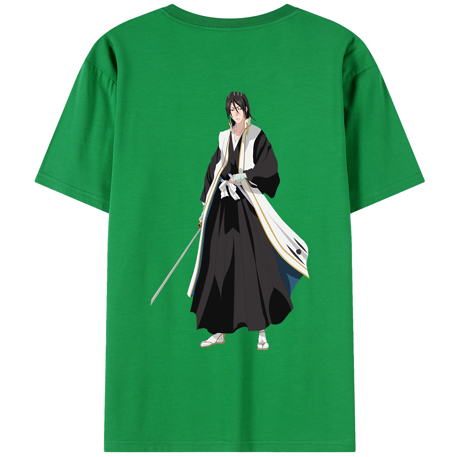 （画像用） ブリーチ くちき びゃくや BLEACH Kuchiki Byakuya 綿100％ メンズ半袖Tシャツ（バックプリント） 通気性