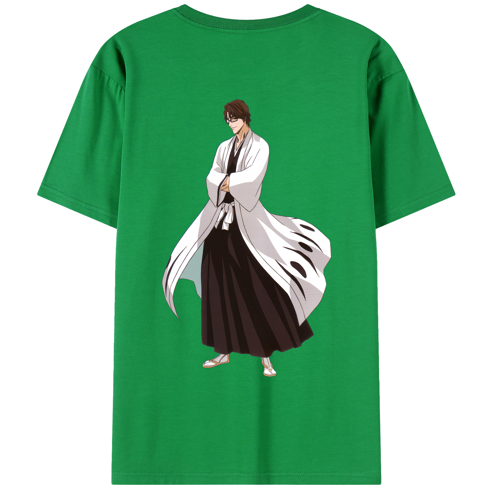 （画像用） ブリーチ 藍染 惣右介（あいぜん そうすけ） BLEACH Aizen Sousuke 綿100％ メンズ半袖Tシャツ（バックプリント） 通気性