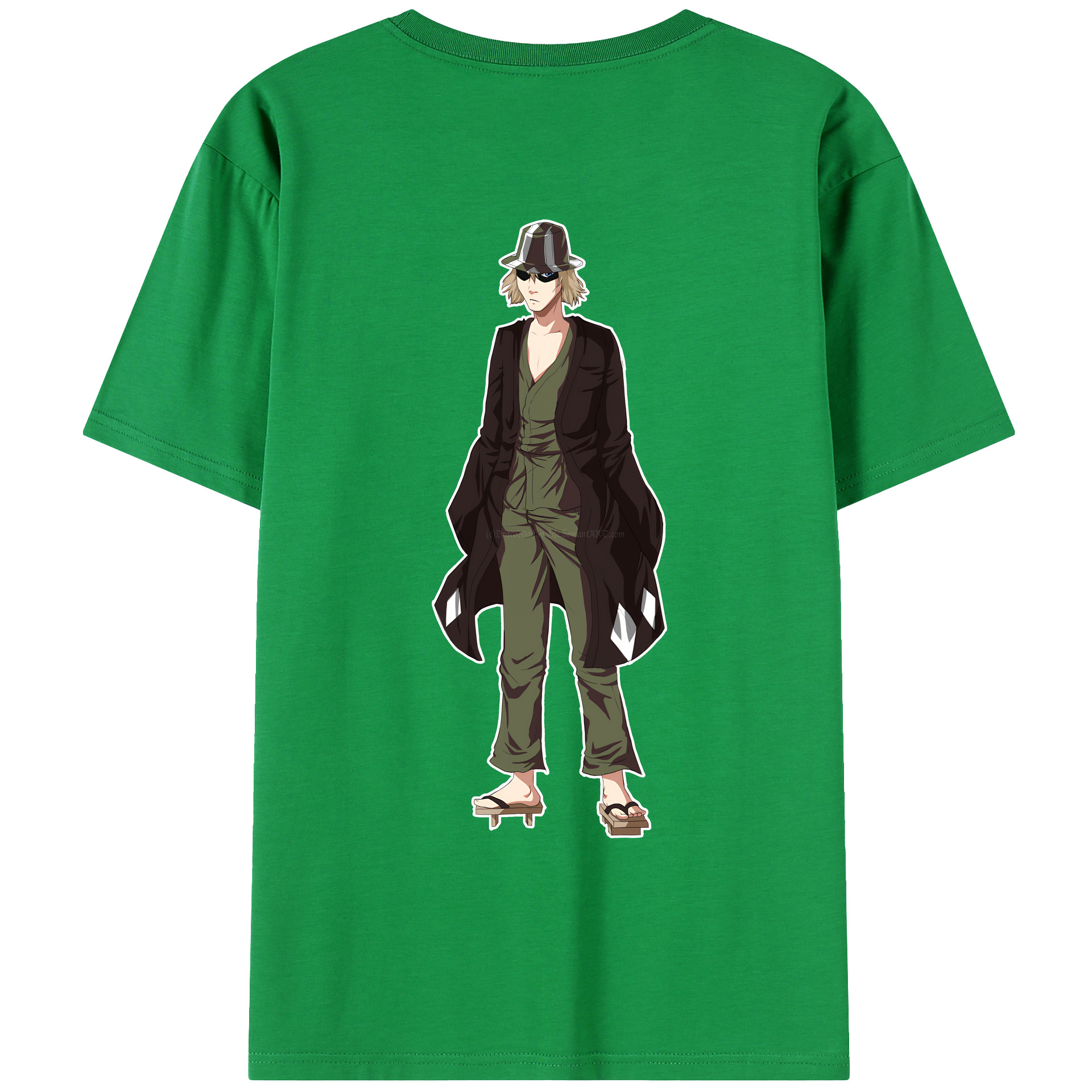 （画像用） "ブリーチ 浦原 喜助（うらはら きすけ） BLEACH Urahara Kisuke " 綿100％ メンズ半袖Tシャツ（バックプリント） 通気性