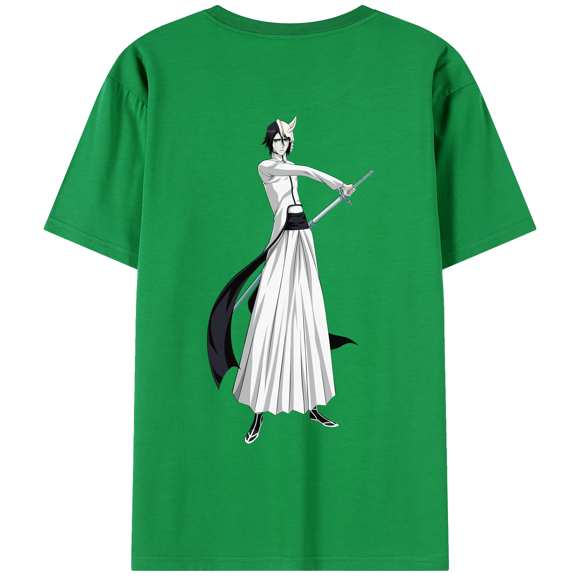 （画像用） ブリーチ ウルキオラ·シファー BLEACH Ulquiorra cifer 綿100％ メンズ半袖Tシャツ（バックプリント） 通気性