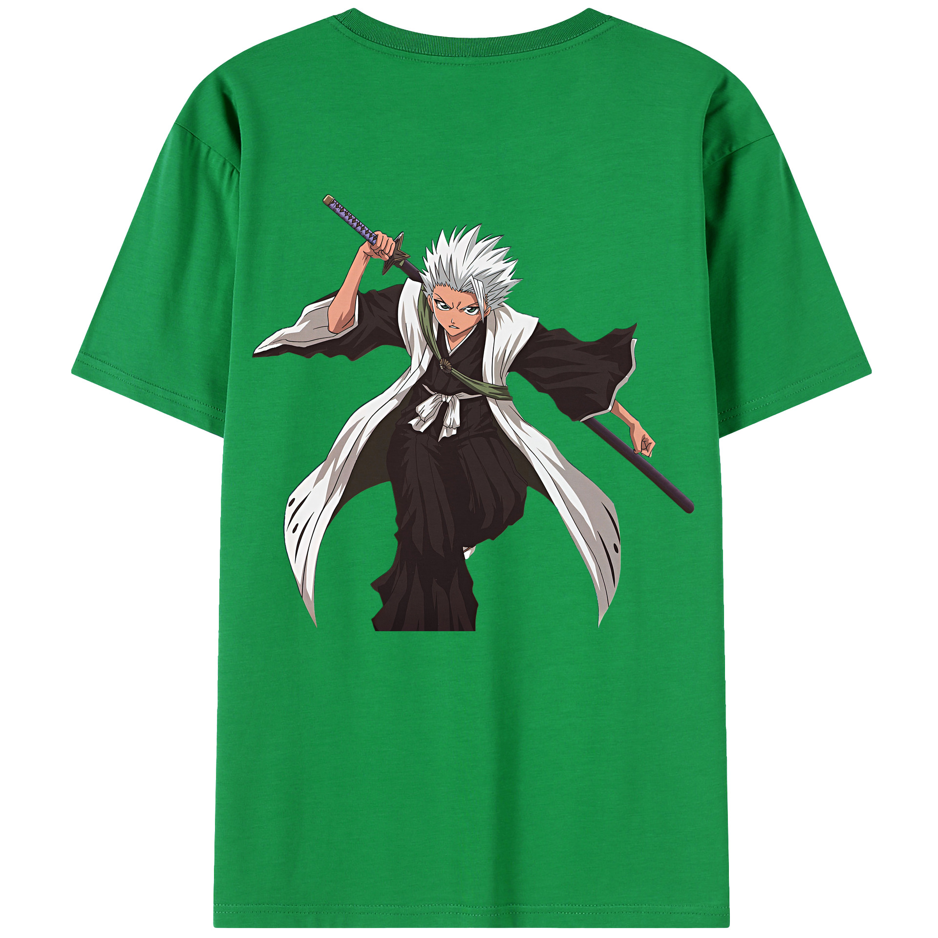 （画像用） ブリーチ 日番谷冬獅郎（ひつがや とうしろう） BLEACH Hitsugaya Toushirou 綿100％ メンズ半袖Tシャツ（バックプリント） 通気性