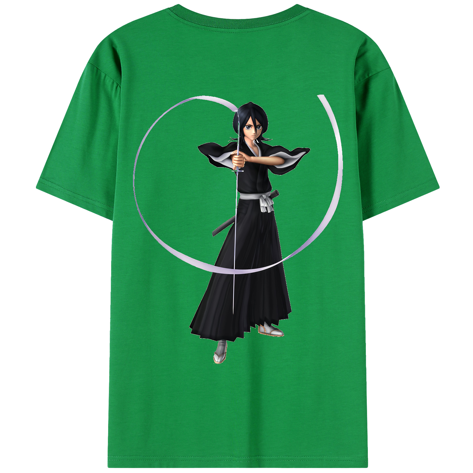 （画像用） ブリーチ 朽木ルキア BLEACH Kuchiki Rukia 綿100％ メンズ半袖Tシャツ（バックプリント） 通気性