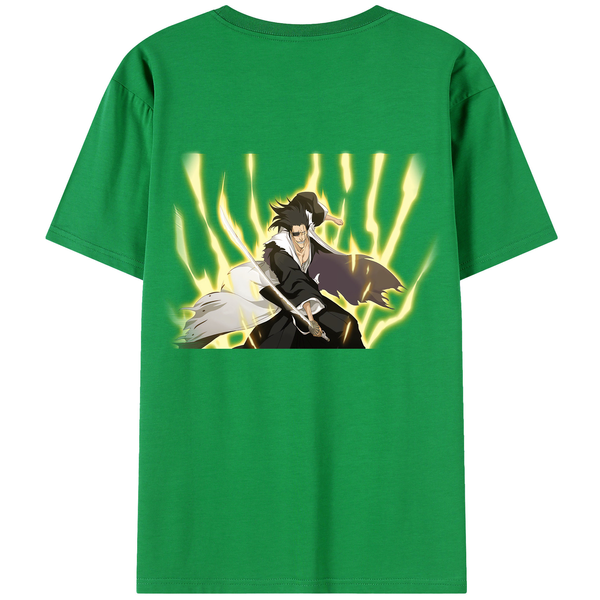 （画像用） ブリーチ ざらき けんぱち BLEACH Zaraki Kenpachi 綿100％ メンズ半袖Tシャツ（バックプリント） 通気性