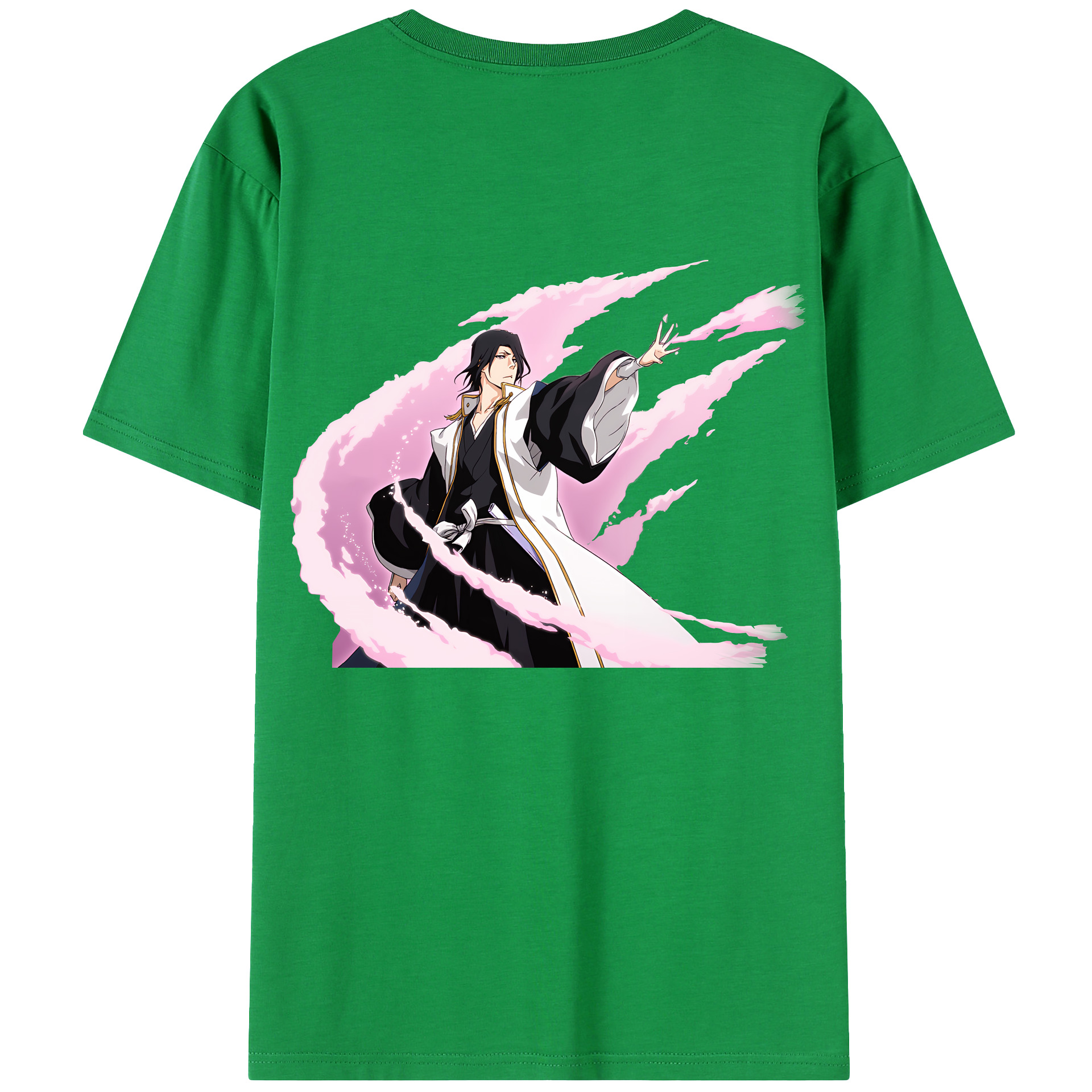 （画像用） ブリーチ くちき びゃくや BLEACH Kuchiki Byakuya 綿100％ メンズ半袖Tシャツ（バックプリント） 通気性
