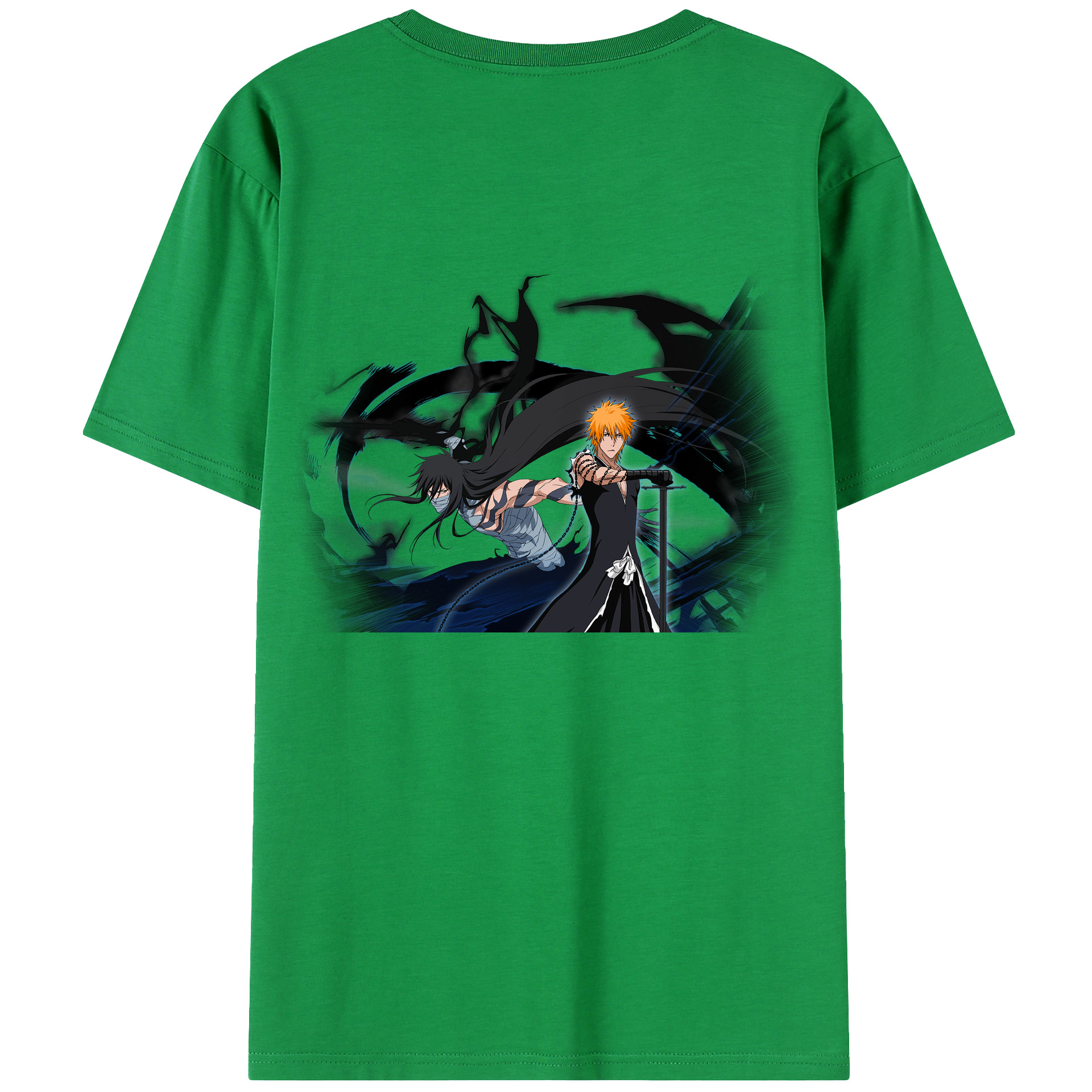 （画像用） ブリーチ 黒崎一護（くろさき いちご）BLEACH Kurosaki Ichigo 綿100％ メンズ半袖Tシャツ（バックプリント） 通気性