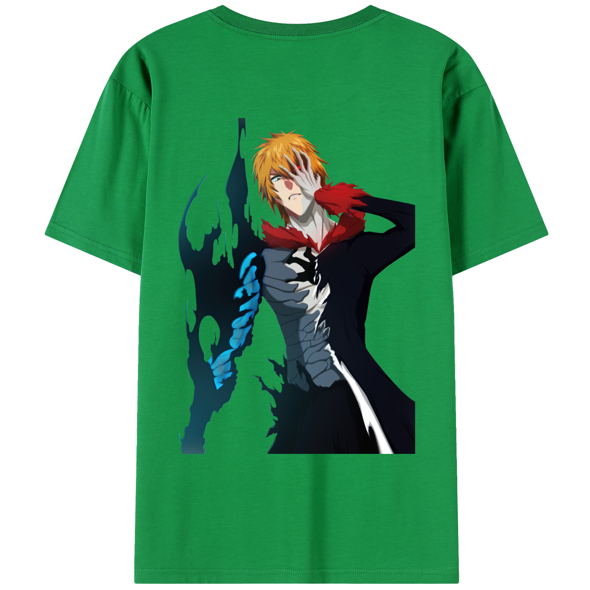 （画像用） ブリーチ 黒崎一護（くろさき いちご）BLEACH Kurosaki Ichigo 綿100％ メンズ半袖Tシャツ（バックプリント） 通気性