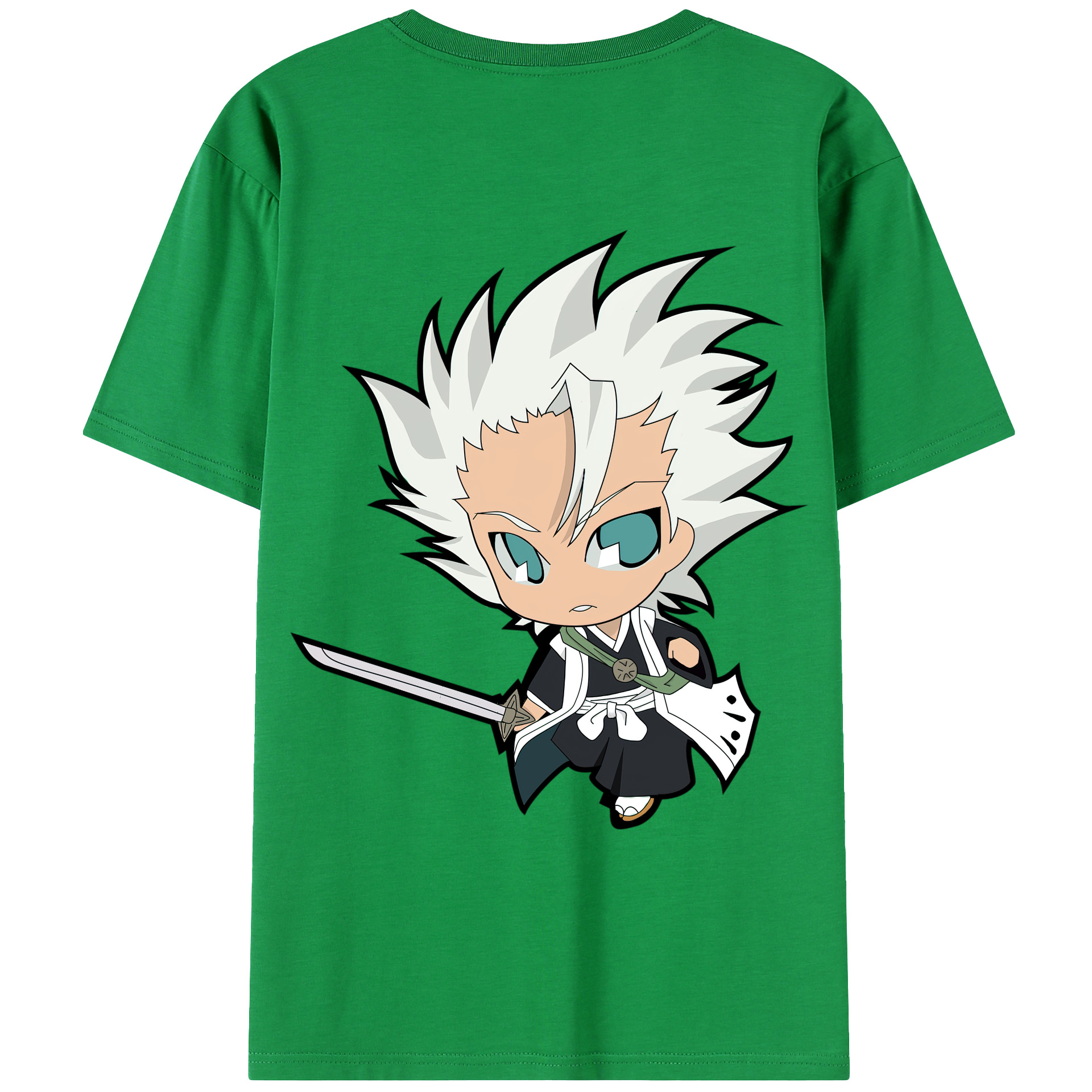 （画像用） ブリーチ 日番谷冬獅郎（ひつがや とうしろう） BLEACH Hitsugaya Toushirou 綿100％ メンズ半袖Tシャツ（バックプリント） 通気性