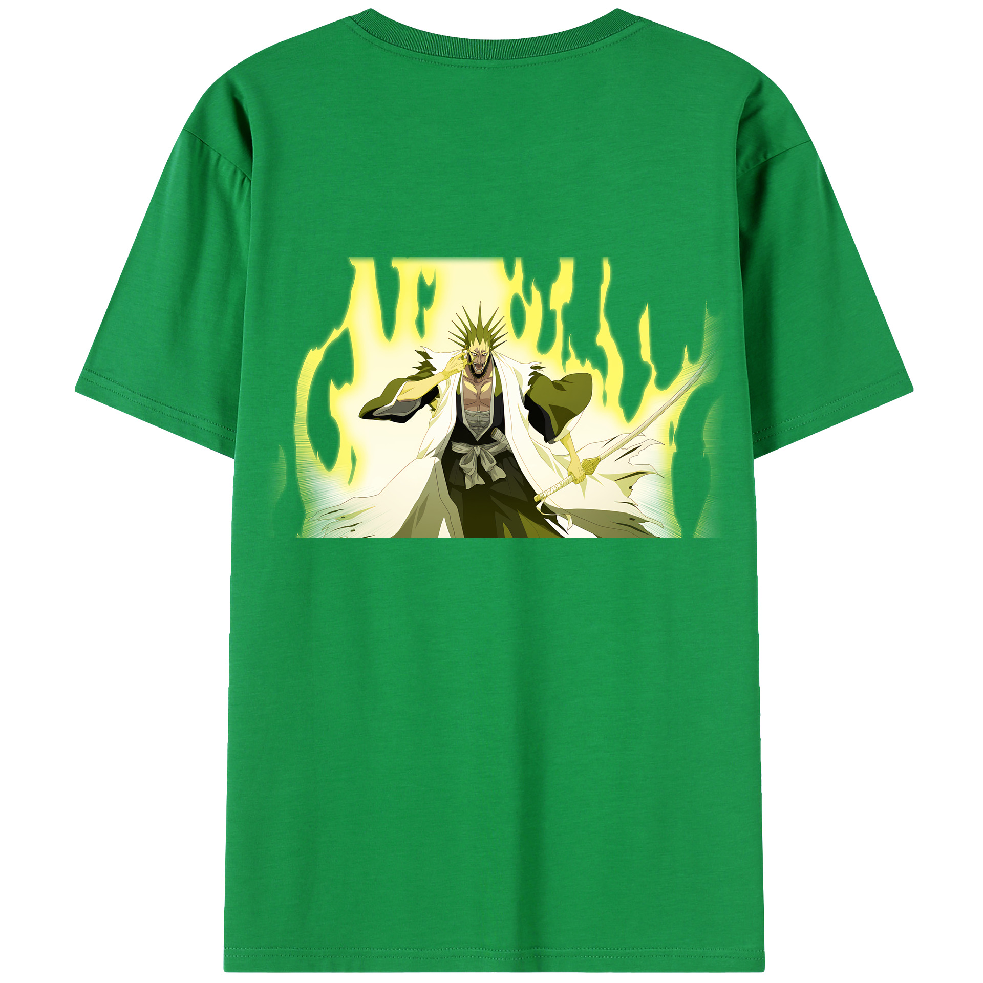 （画像用） ブリーチ ざらき けんぱち BLEACH Zaraki Kenpachi 綿100％ メンズ半袖Tシャツ（バックプリント） 通気性
