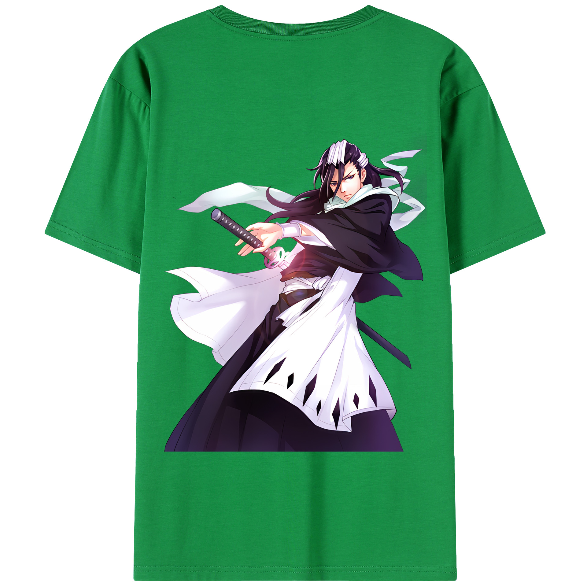 （画像用） ブリーチ くちき びゃくや BLEACH Kuchiki Byakuya 綿100％ メンズ半袖Tシャツ（バックプリント） 通気性