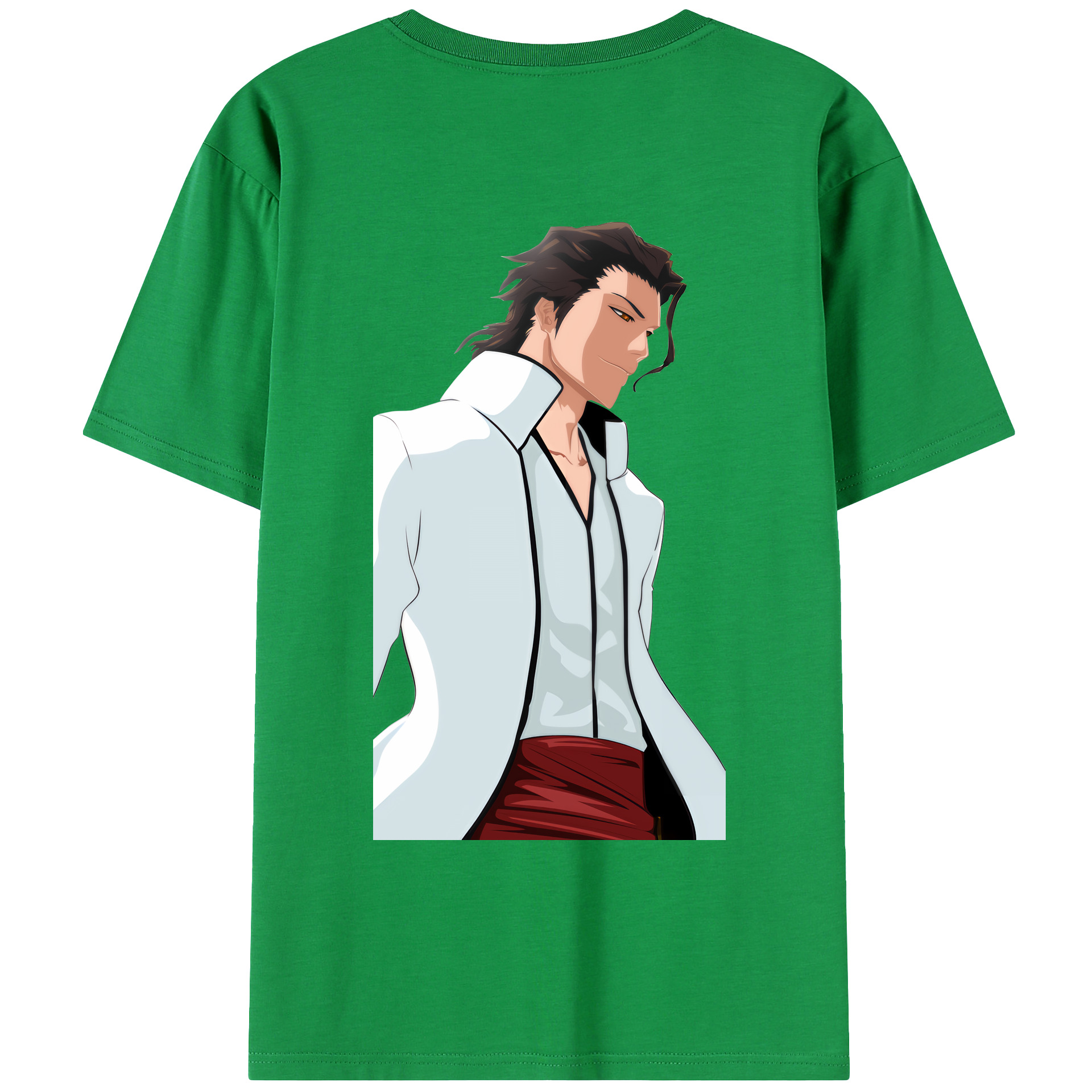 （画像用） ブリーチ 藍染 惣右介（あいぜん そうすけ） BLEACH Aizen Sousuke 綿100％ メンズ半袖Tシャツ（バックプリント） 通気性