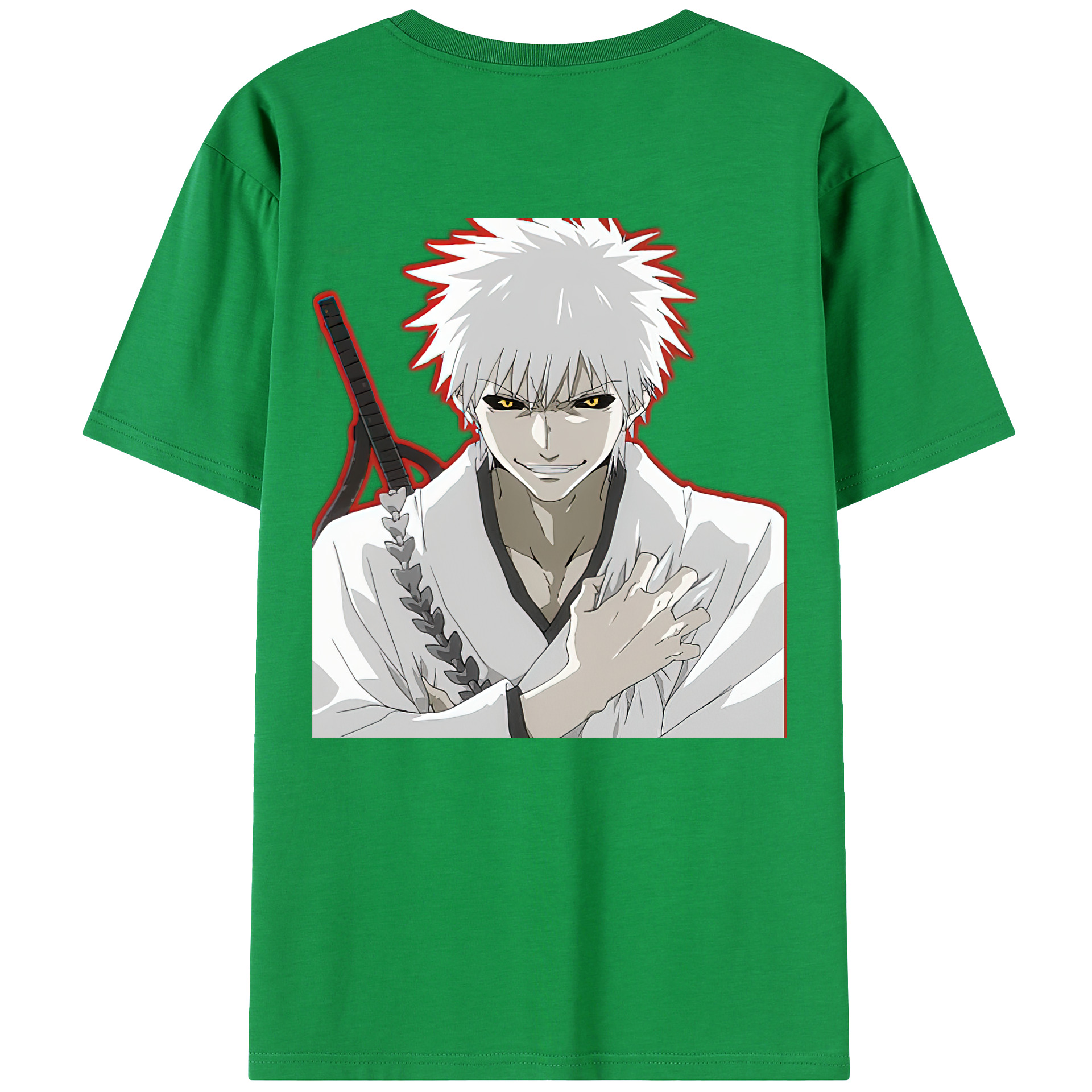 （画像用） ブリーチ 黒崎一護（くろさき いちご）BLEACH Kurosaki Ichigo 綿100％ メンズ半袖Tシャツ（バックプリント） 通気性