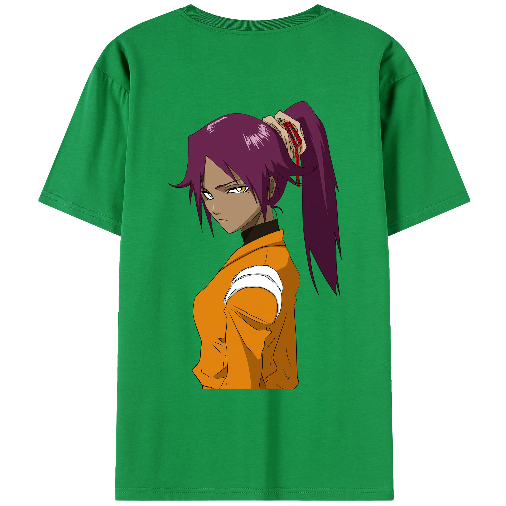 （画像用） ブリーチ 四楓院 夜一（しほういん よるいち） BLEACH Shihouin Yoruichi 綿100％ メンズ半袖Tシャツ（バックプリント） 通気性