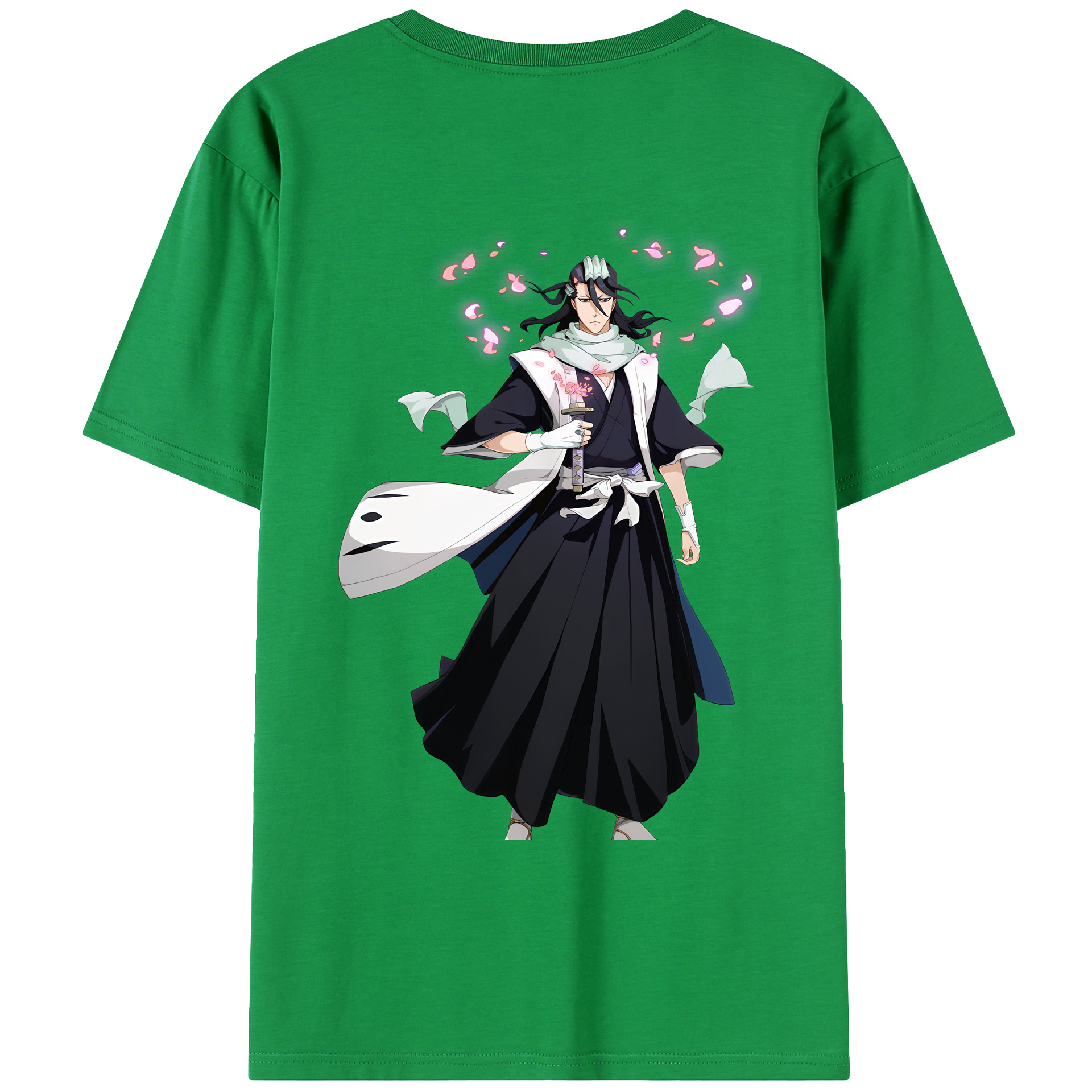 （画像用） ブリーチ くちき びゃくや BLEACH Kuchiki Byakuya 綿100％ メンズ半袖Tシャツ（バックプリント） 通気性