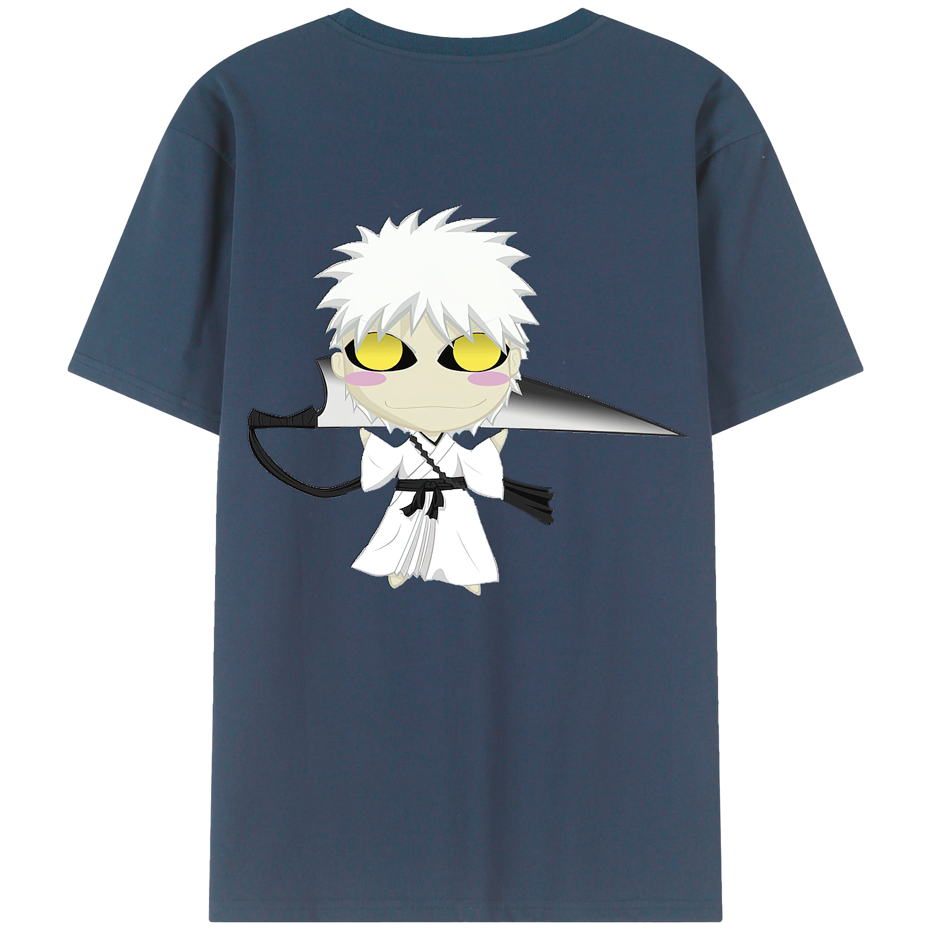 （画像用） ブリーチ 黒崎一護（くろさき いちご）BLEACH Kurosaki Ichigo 綿100％ メンズ半袖Tシャツ（バックプリント） 通気性