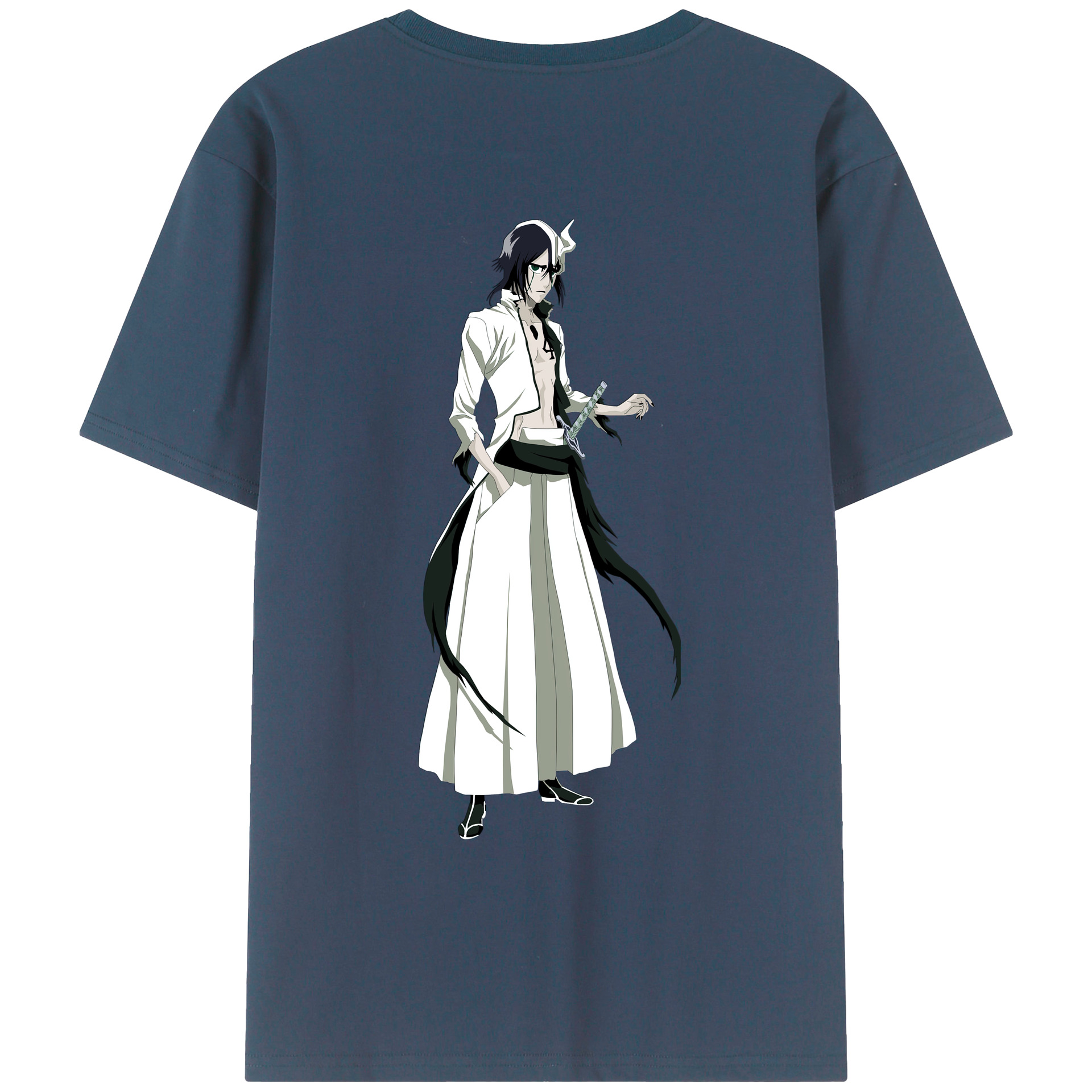 （画像用） ブリーチ ウルキオラ·シファー BLEACH Ulquiorra cifer 綿100％ メンズ半袖Tシャツ（バックプリント） 通気性