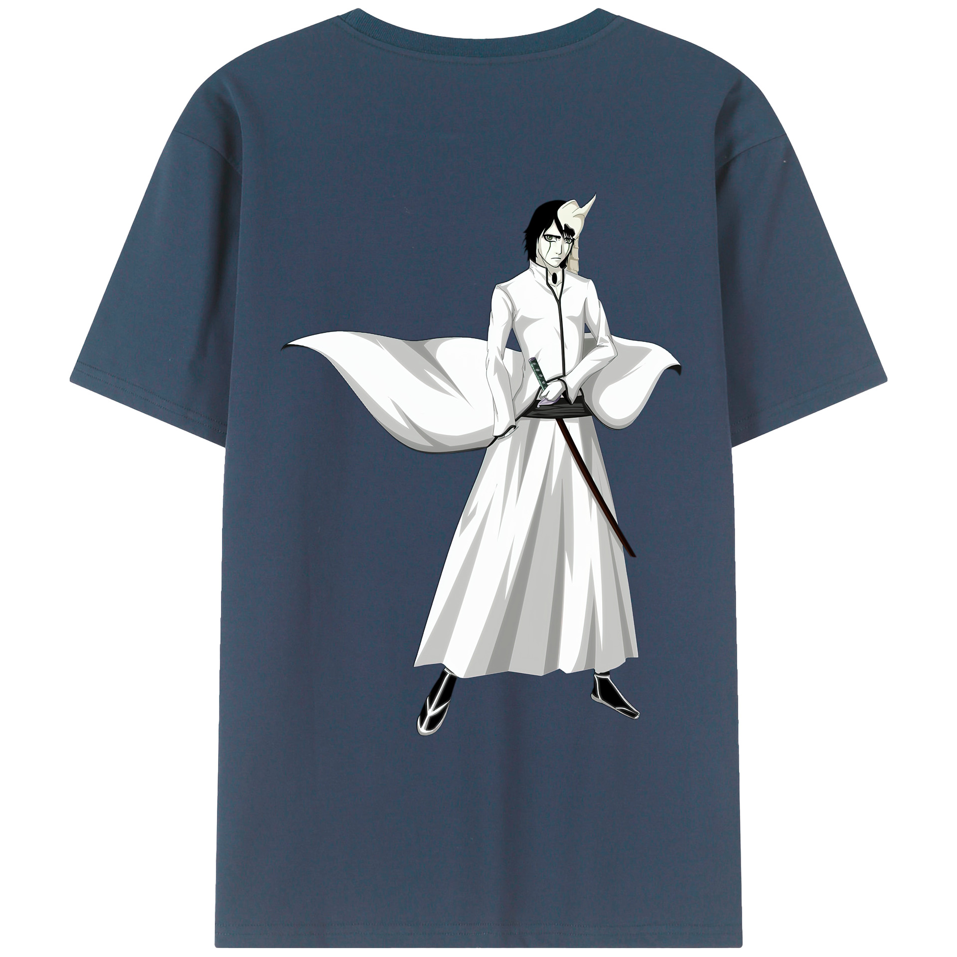 （画像用） ブリーチ ウルキオラ·シファー BLEACH Ulquiorra cifer 綿100％ メンズ半袖Tシャツ（バックプリント） 通気性