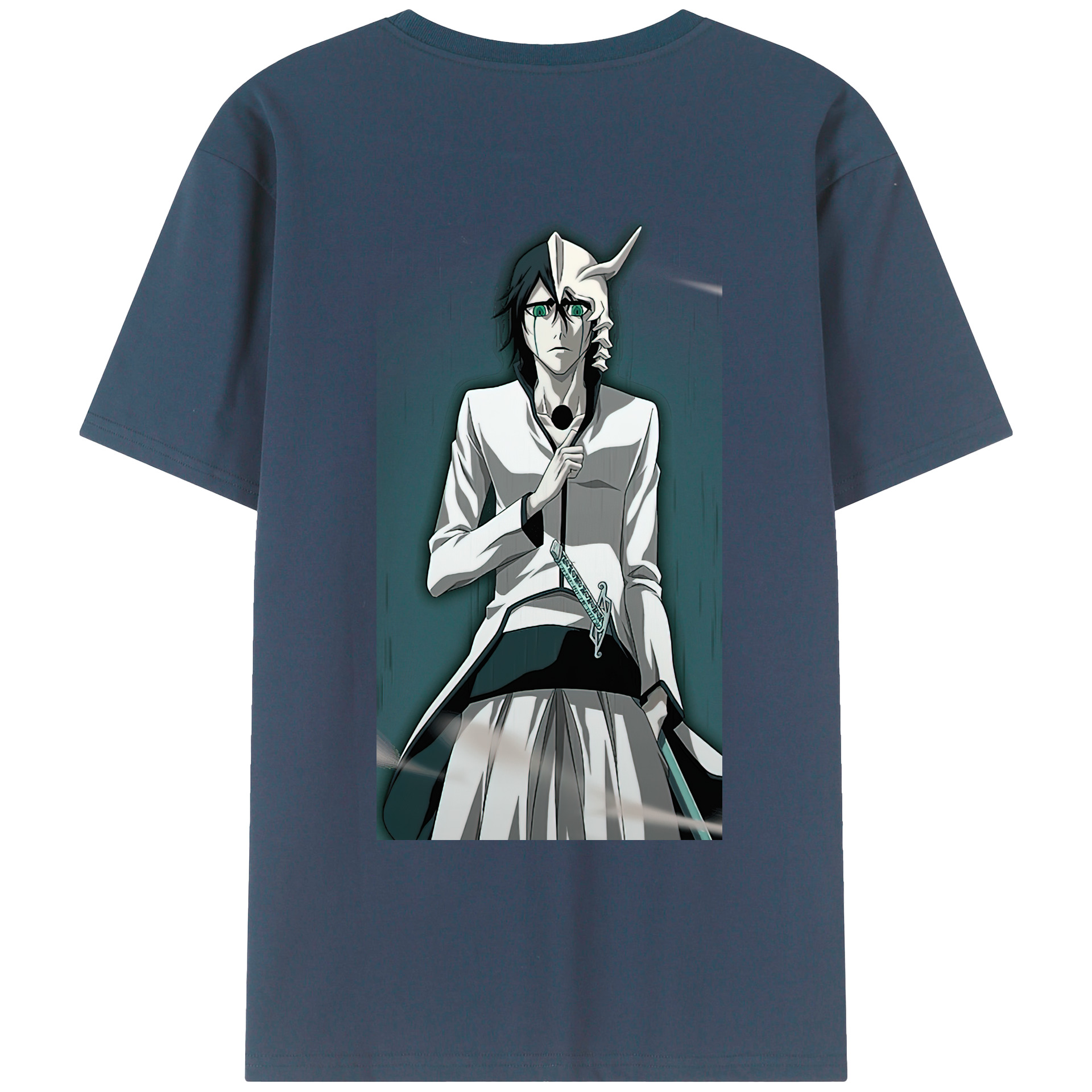 （画像用） ブリーチ ウルキオラ·シファー BLEACH Ulquiorra cifer 綿100％ メンズ半袖Tシャツ（バックプリント） 通気性