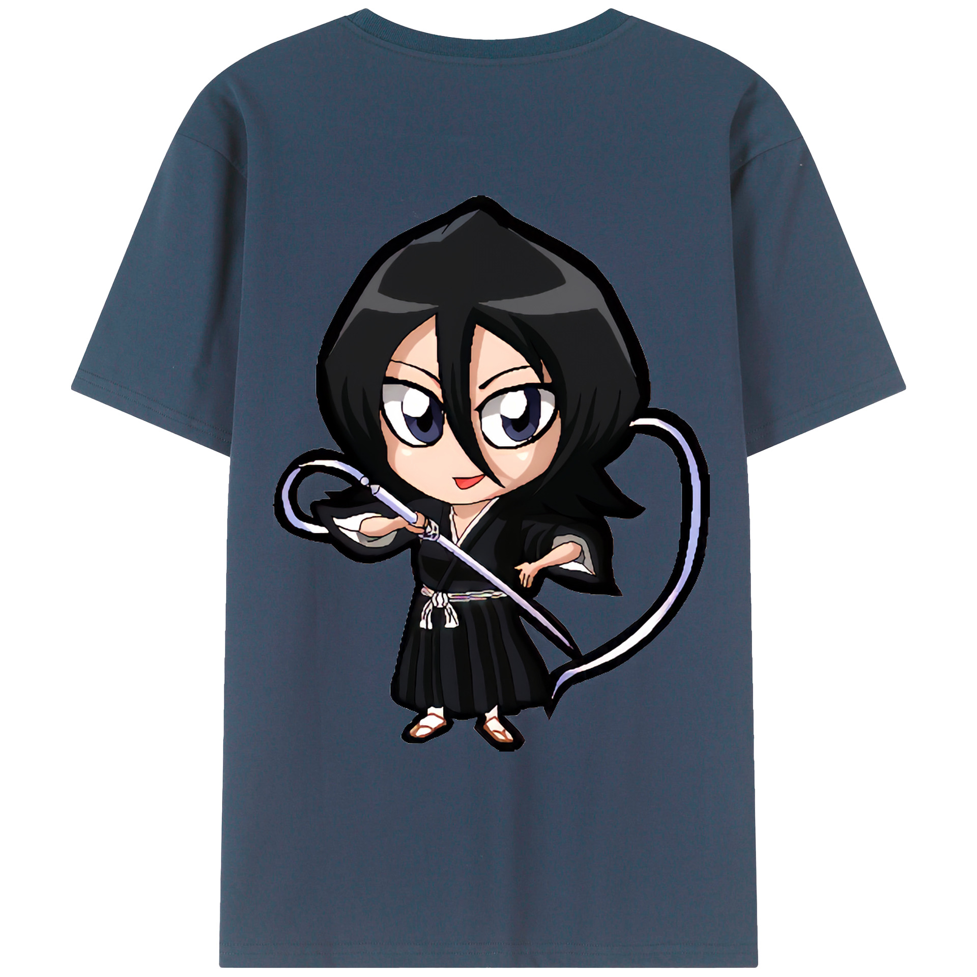 （画像用） ブリーチ 朽木ルキア BLEACH Kuchiki Rukia 綿100％ メンズ半袖Tシャツ（バックプリント） 通気性