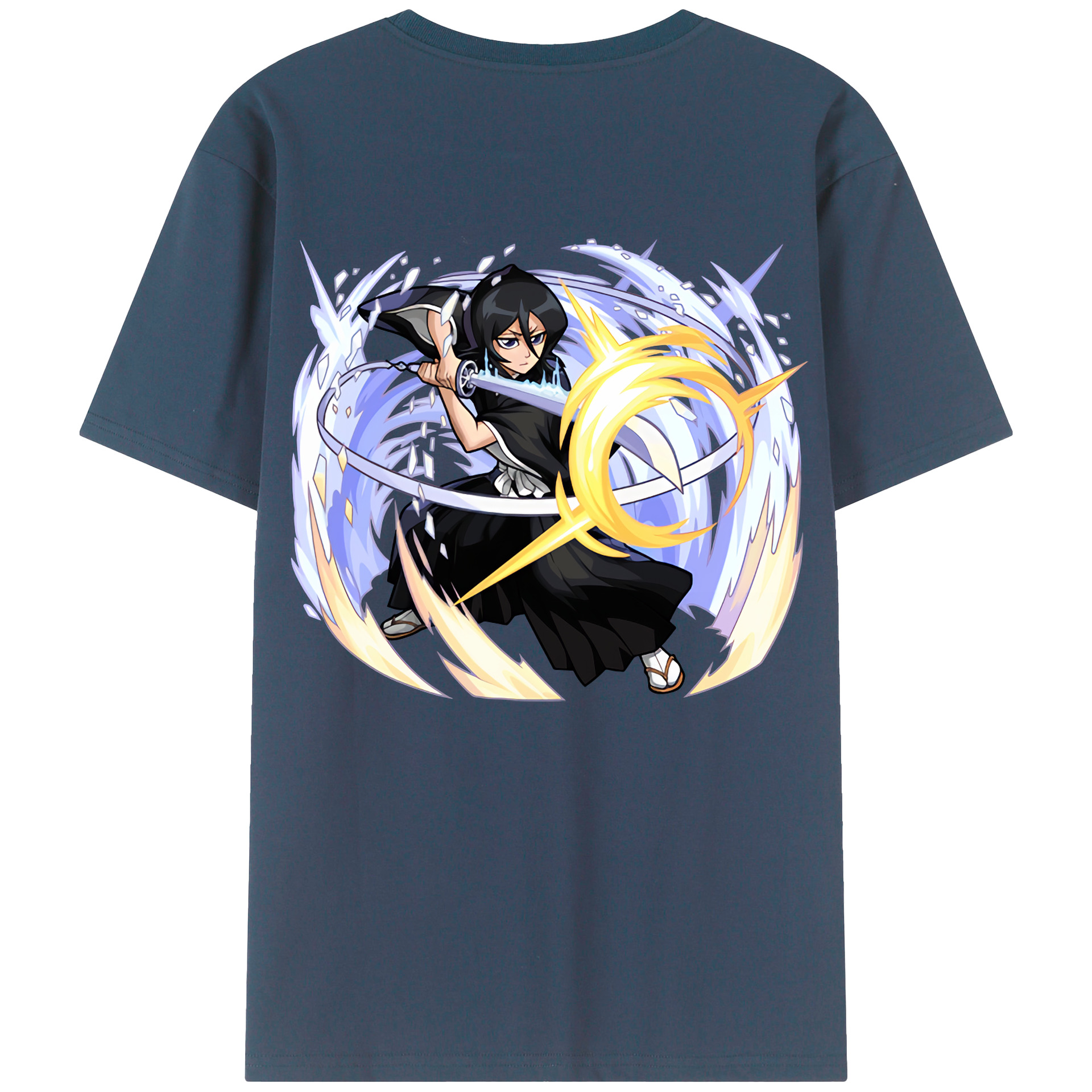 （画像用） ブリーチ 朽木ルキア BLEACH Kuchiki Rukia 綿100％ メンズ半袖Tシャツ（バックプリント） 通気性