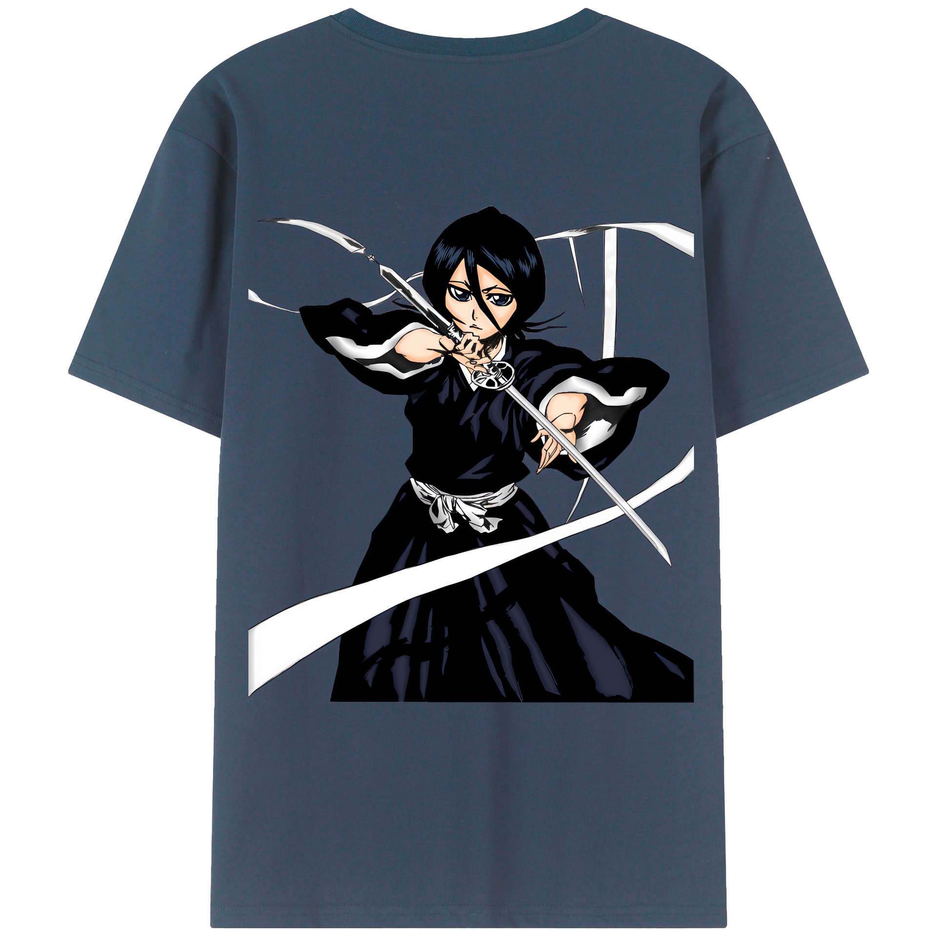 （画像用） ブリーチ 朽木ルキア BLEACH Kuchiki Rukia 綿100％ メンズ半袖Tシャツ（バックプリント） 通気性