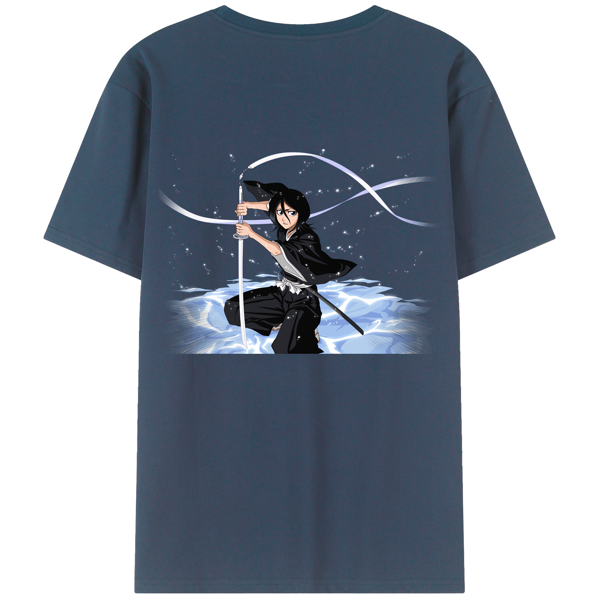 （画像用） ブリーチ 朽木ルキア BLEACH Kuchiki Rukia 綿100％ メンズ半袖Tシャツ（バックプリント） 通気性