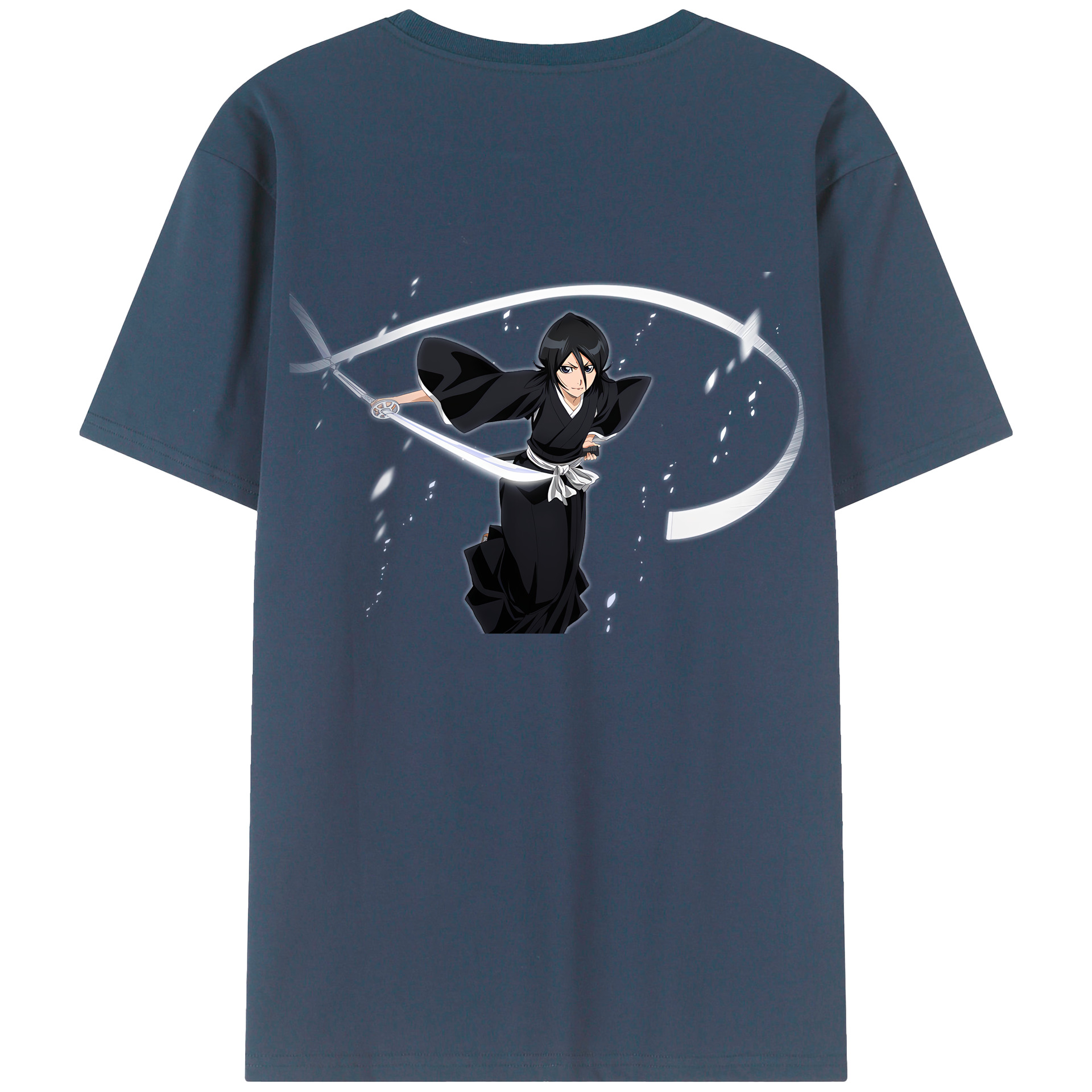 （画像用） ブリーチ 朽木ルキア BLEACH Kuchiki Rukia 綿100％ メンズ半袖Tシャツ（バックプリント） 通気性