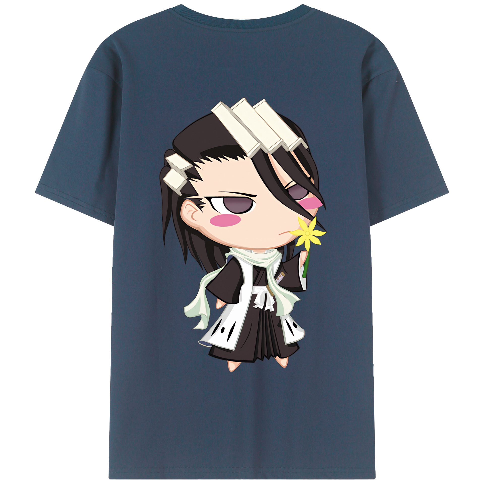 （画像用） ブリーチ くちき びゃくや BLEACH Kuchiki Byakuya 綿100％ メンズ半袖Tシャツ（バックプリント） 通気性