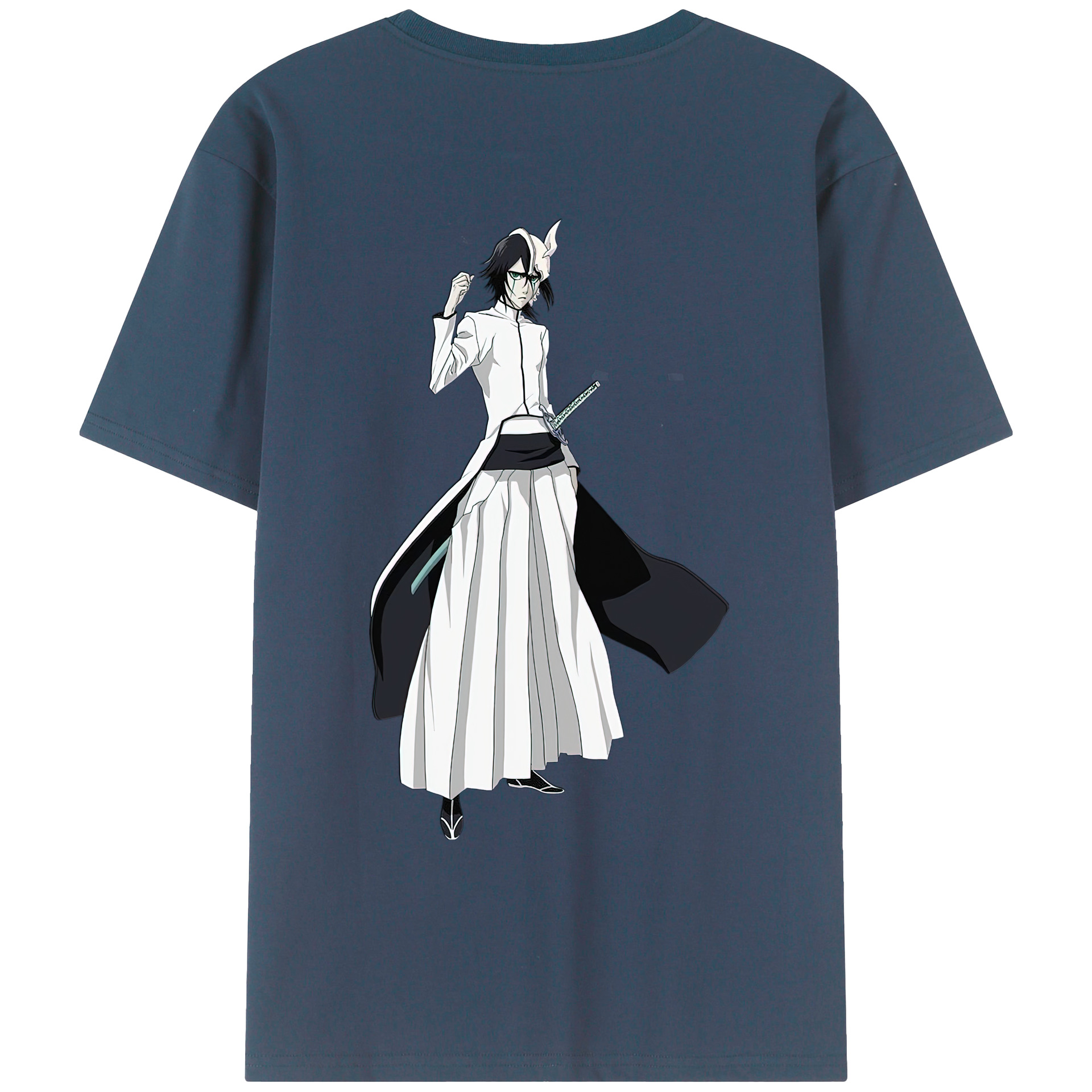 （画像用） ブリーチ ウルキオラ·シファー BLEACH Ulquiorra cifer 綿100％ メンズ半袖Tシャツ（バックプリント） 通気性